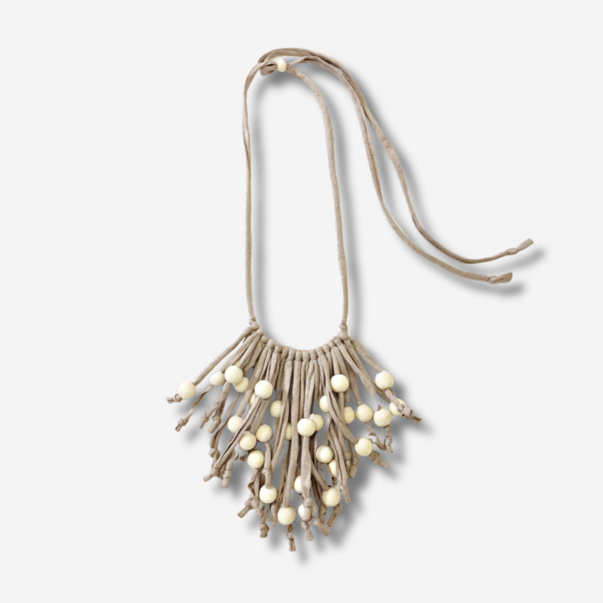 'AINI' SHORT TASSLE BEAD DETAIL NECKPIECE