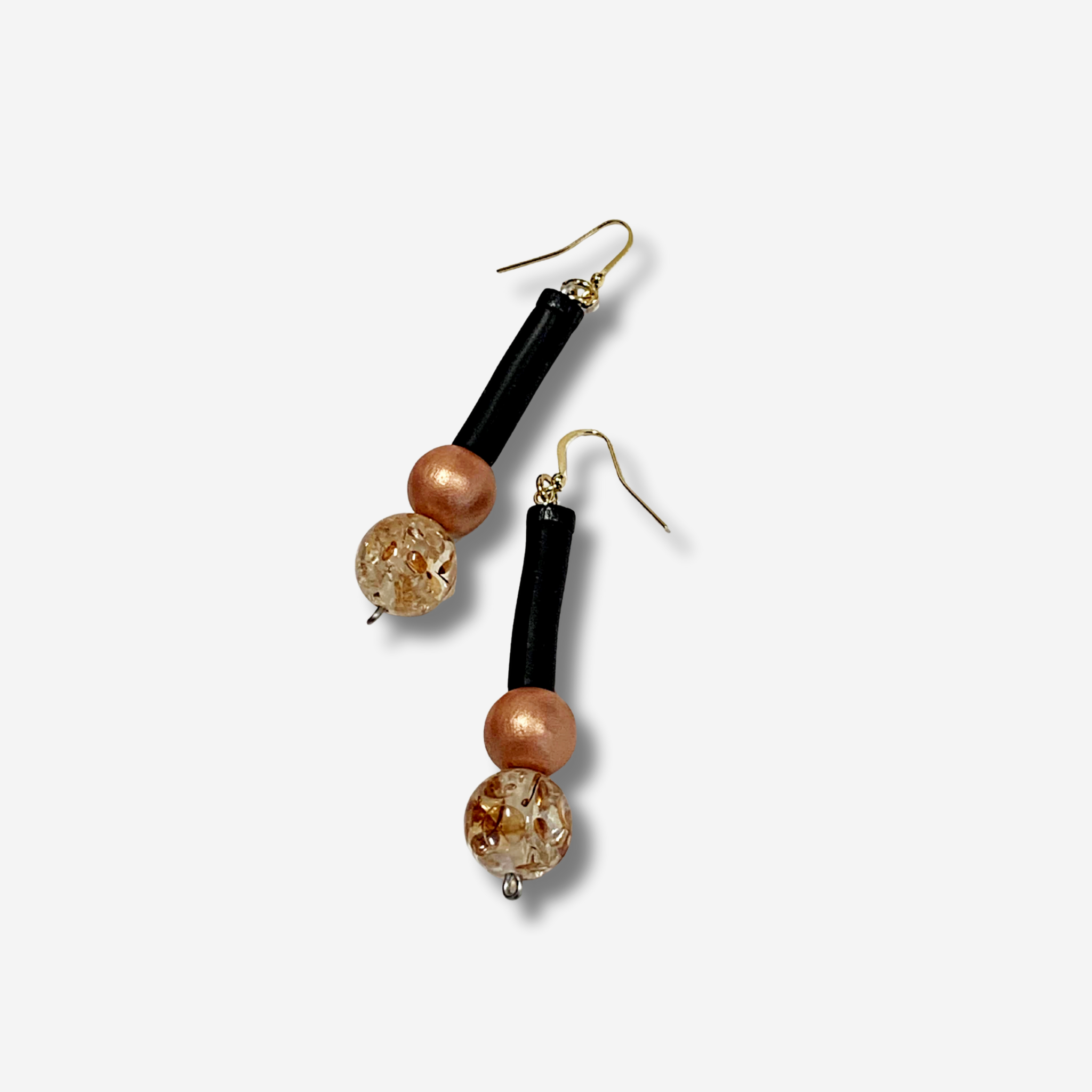 'DENITA' BEAD + RUBBER DROP EARRING