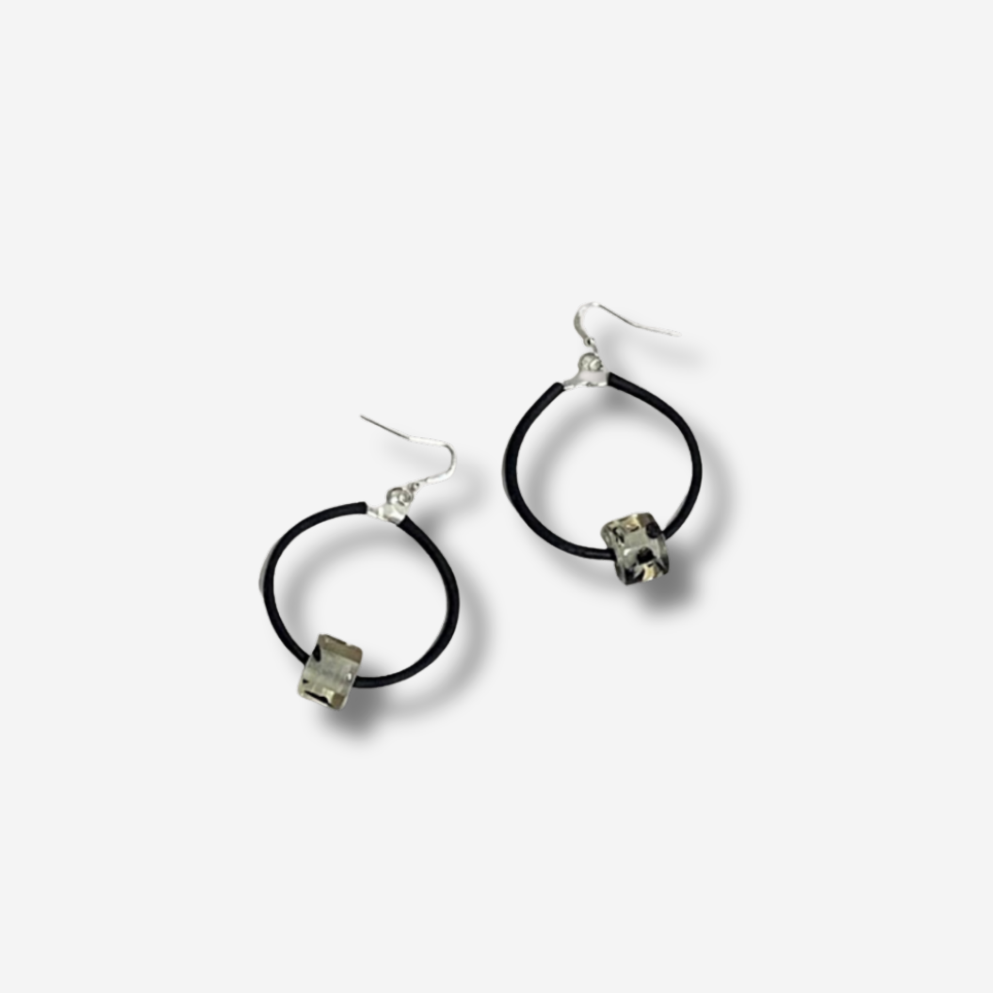 'GOSIA' BEAD DROP HOOP EARRING