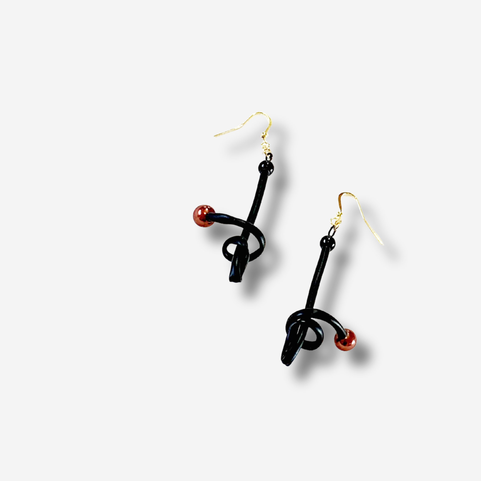 'JAE' TWIST RUBBER STICK DROP EARRING