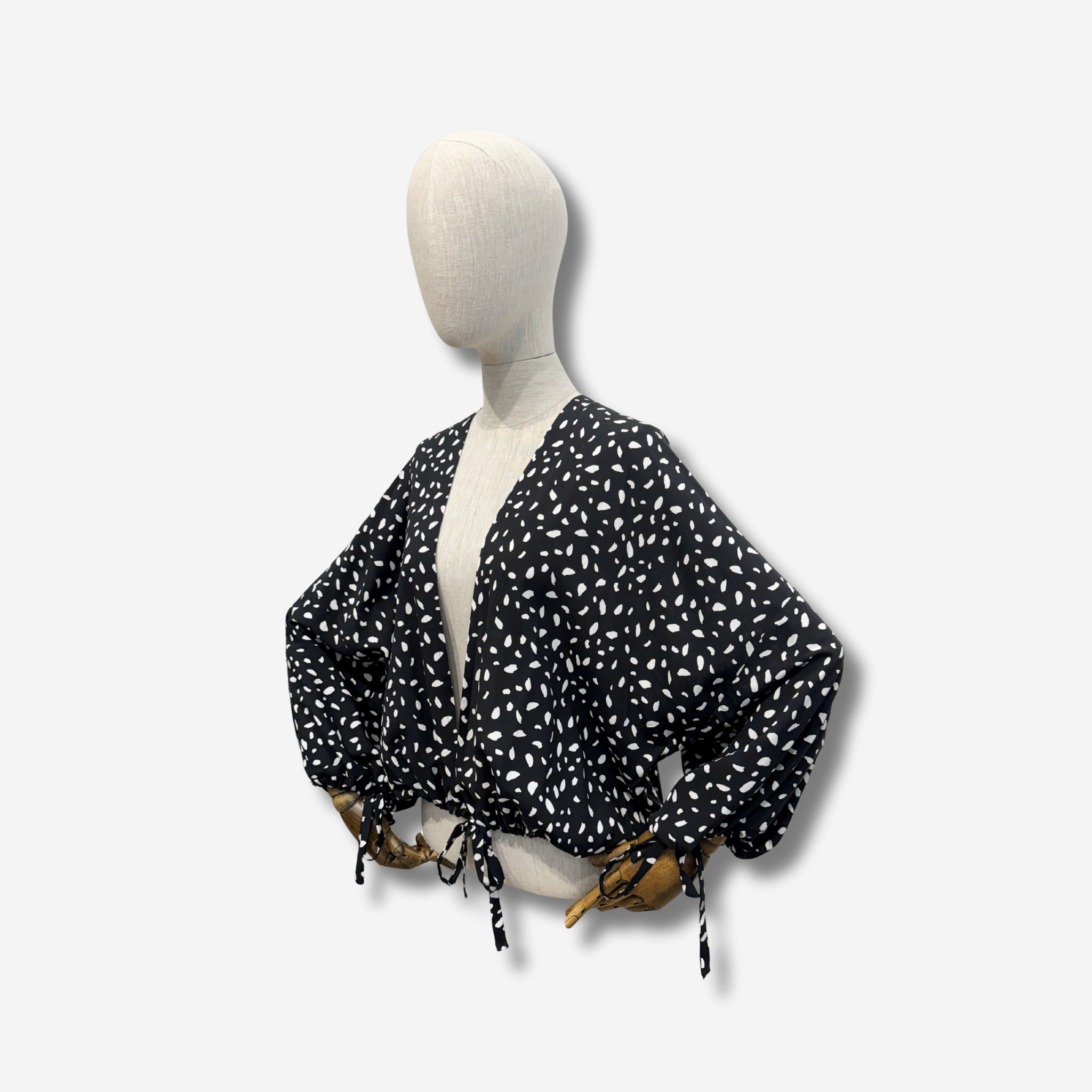 'DALA  RY' CROPPED DRAWCORD KIMONO