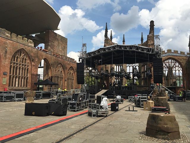 Now that&rsquo;s some backdrop for a gig! ⠀
This was the set up for the recent four-night series of gigs by The Specials in the stunning ruins of Coventry Cathedral. We were brought in by @DCBPromo to work on these incredible home town gigs for the b