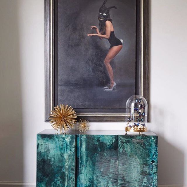 Chic vignette by @trilbeygordoninteriors. Shown painting by Sally Jane Fuerst above a credenza @karlspringerltd. 
#trilbeygordoninteriors #karlspringerltd #interiordesign #interiordecorating #design #designer #interiorinspo #luxurydesign #luxury #lux