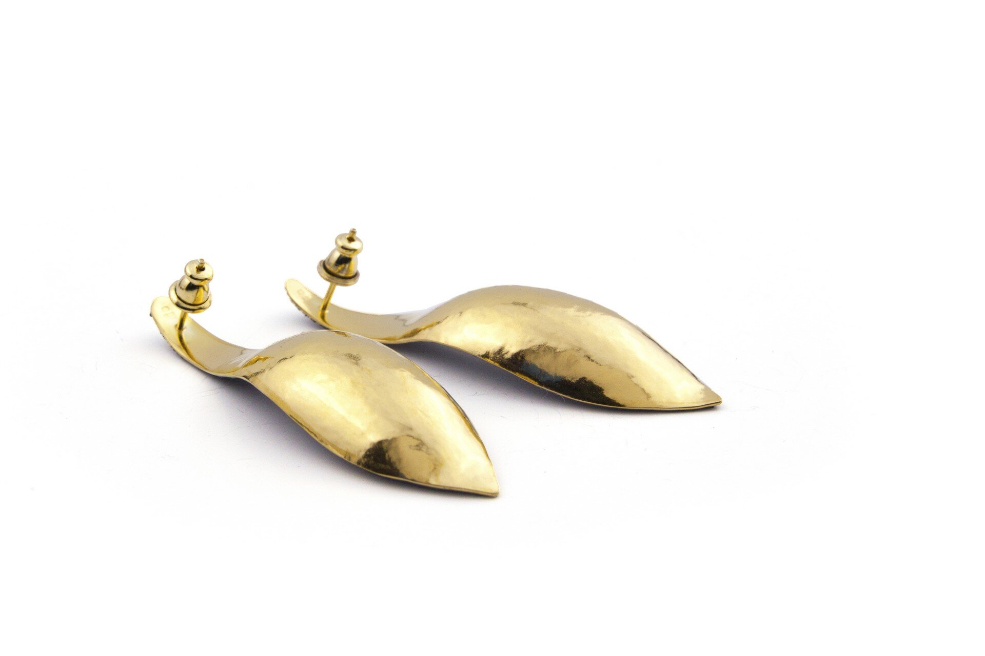 Stiletto earrings- night blue, gold-plated