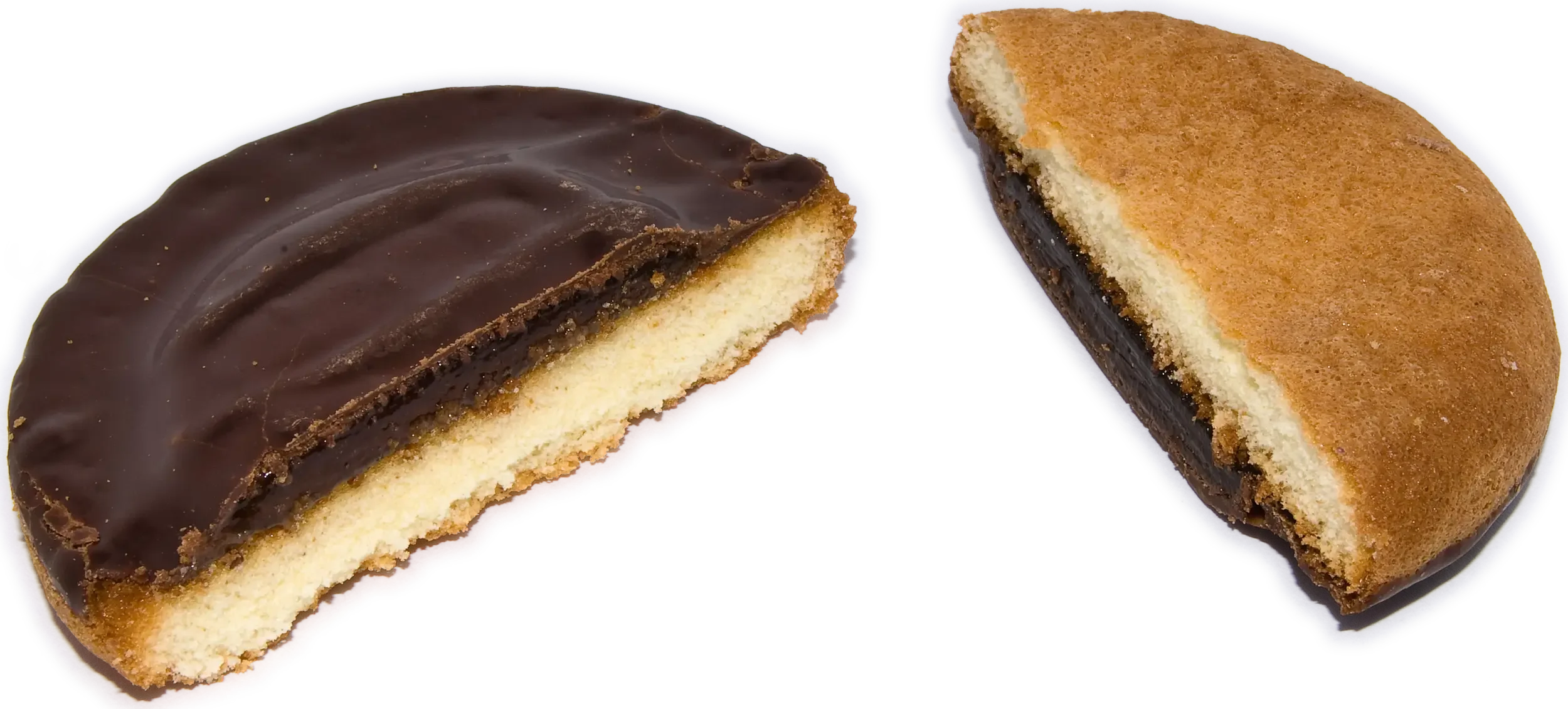 Jaffa Cake split into two