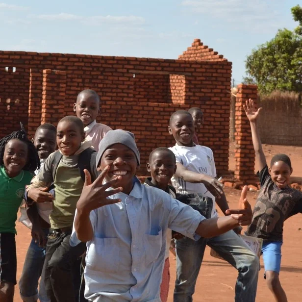 A photograph of a group of Children in Mandimba, Mozambique