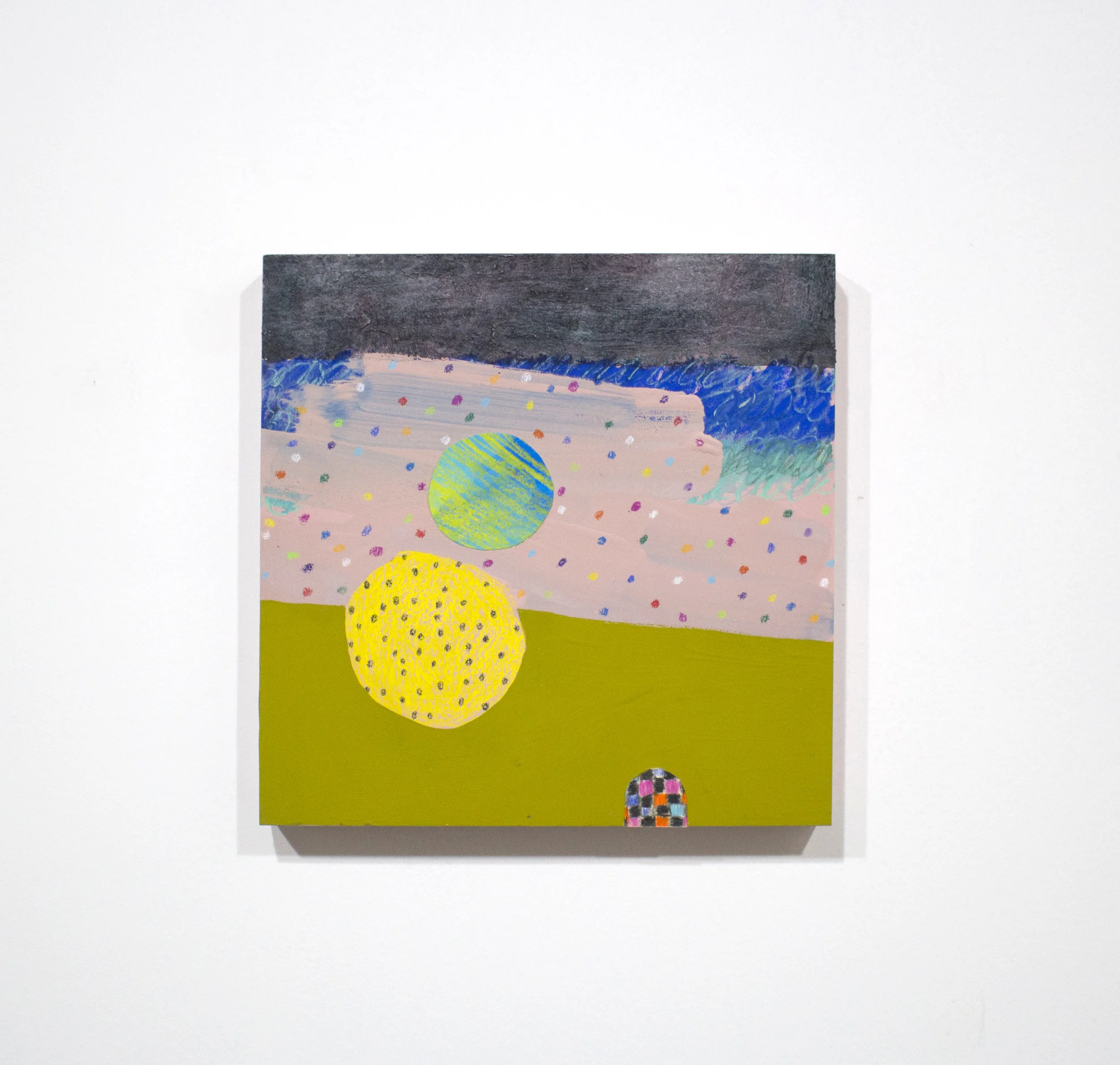 cookie tumble , 2016, tecnica mista su tavola, 25 x 25 cm