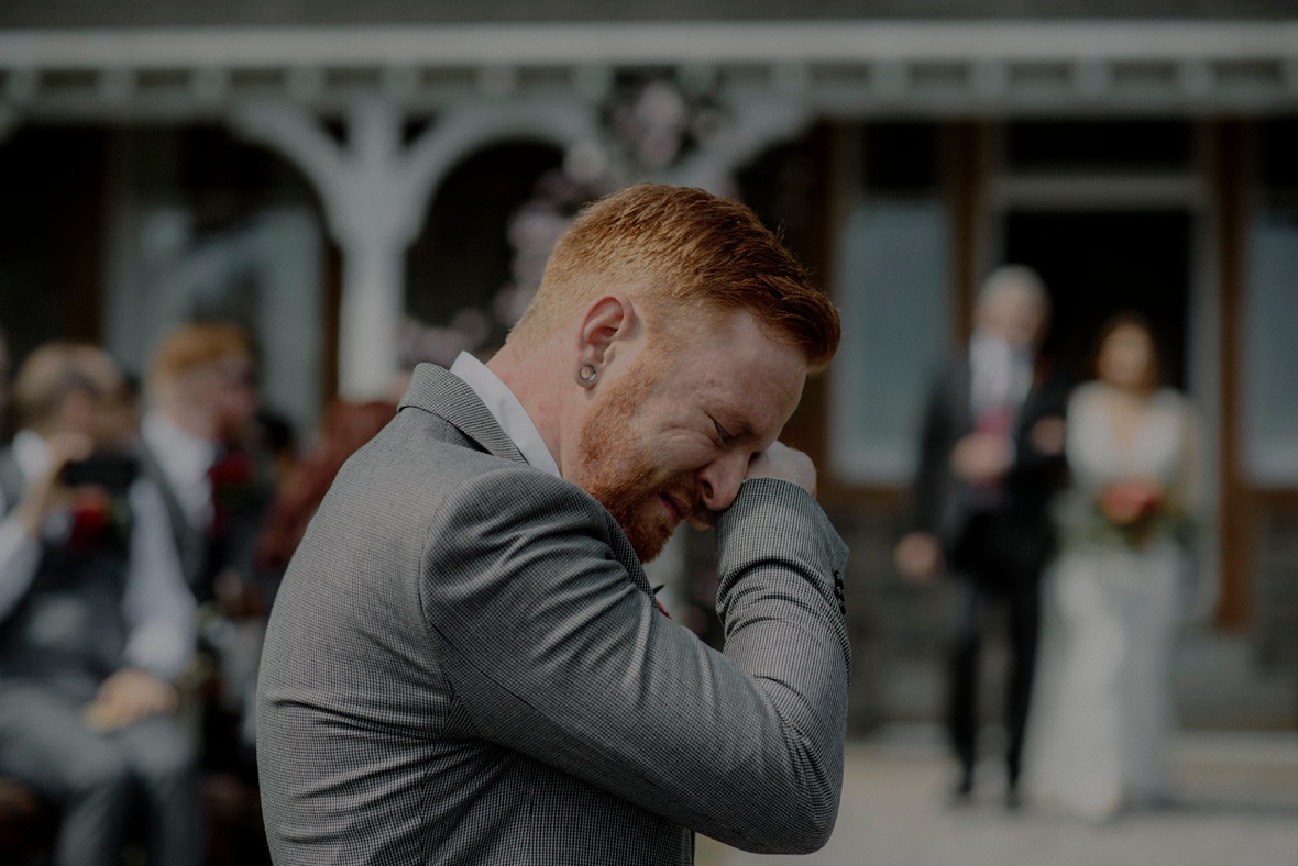 crying groom