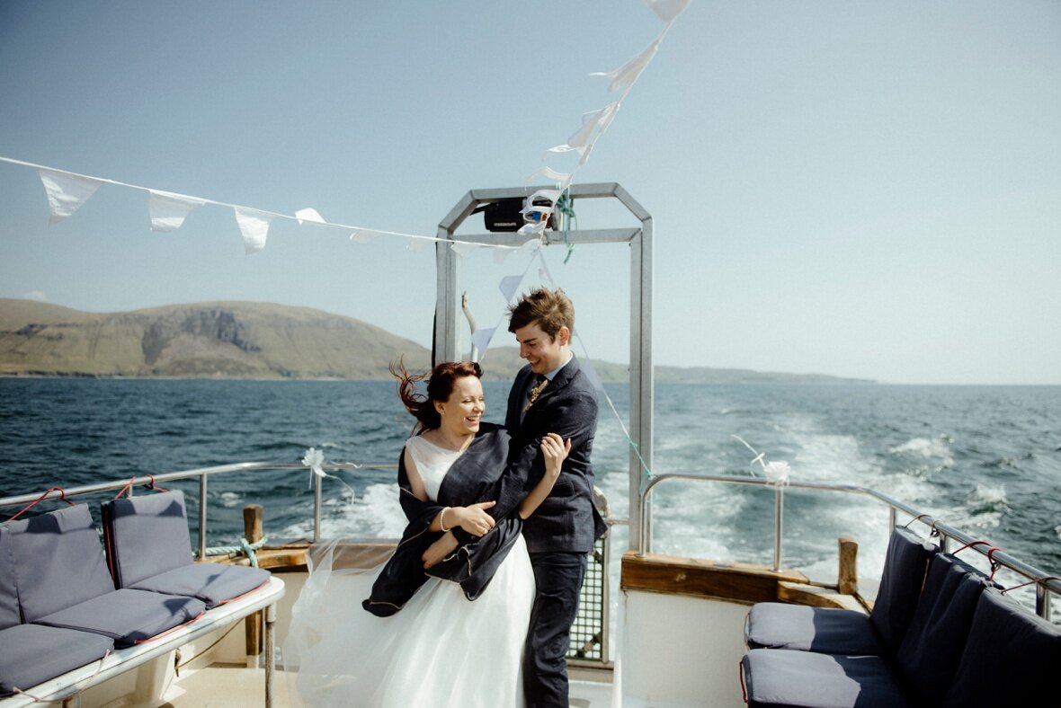 on the way to elopement ceremony on Isle of Skye
