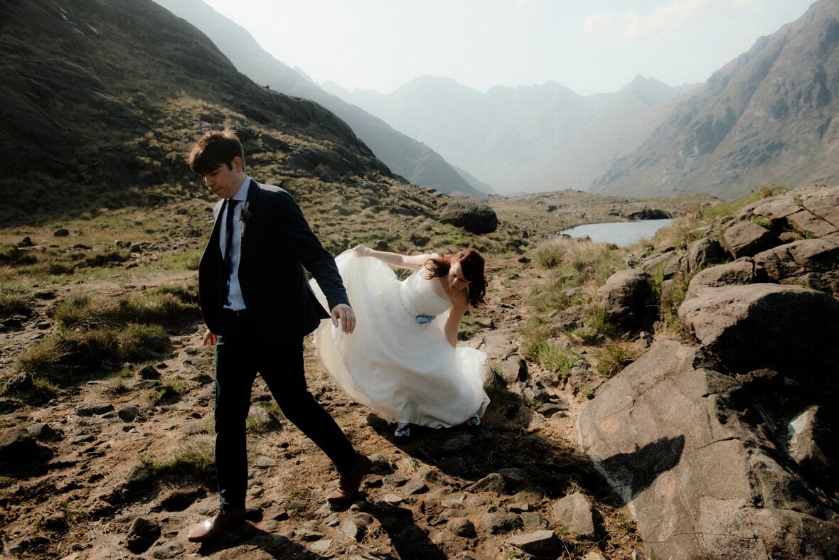 hike to get married on Isle of Skye