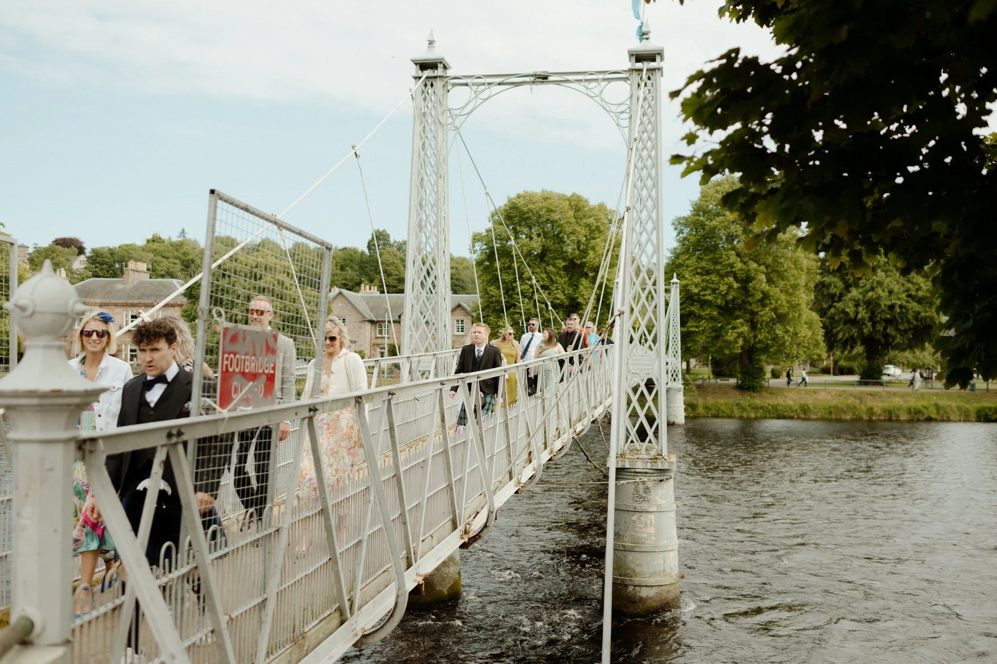 wedding party on the way to church
