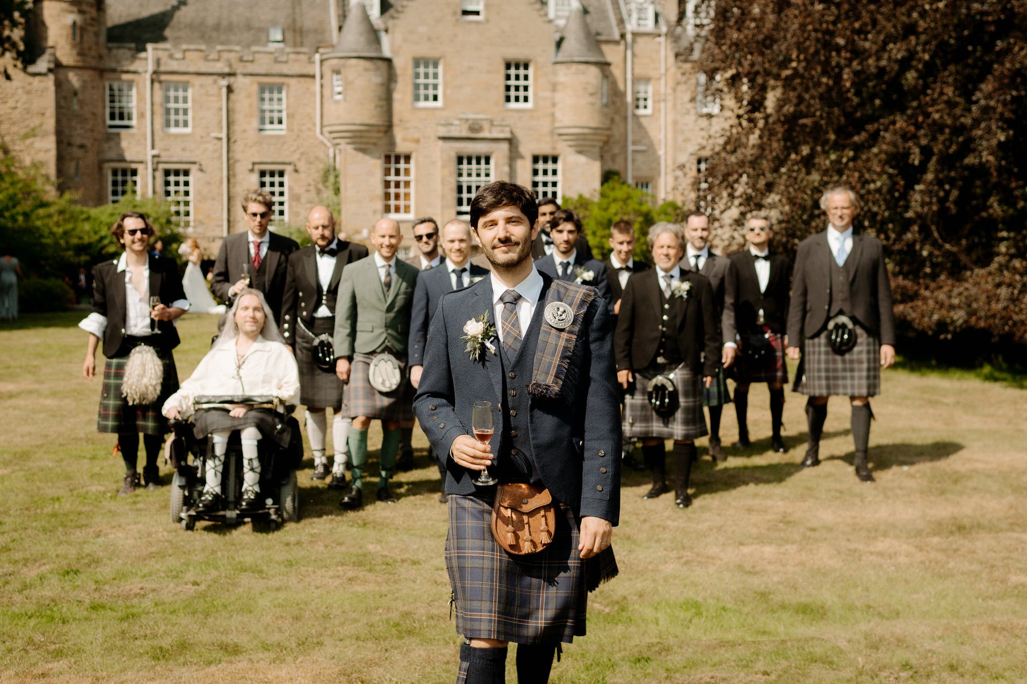 groomsmen at Carberry Tower
