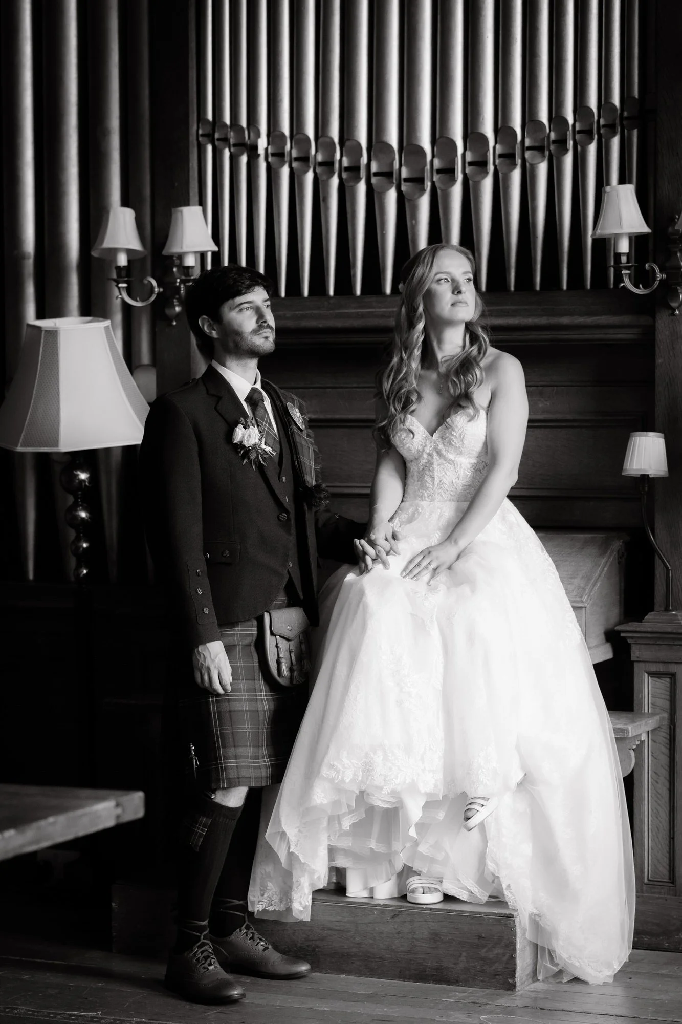 wedding portraits bride and groom in Scotland