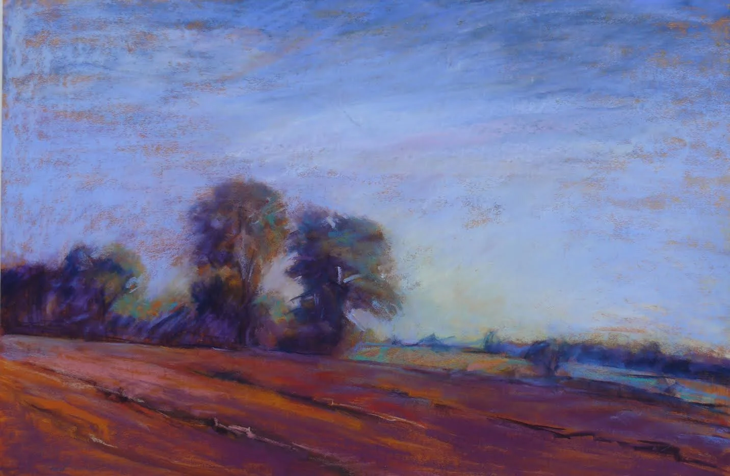 “Freshly Plowed” pastel painting by Chris Reid