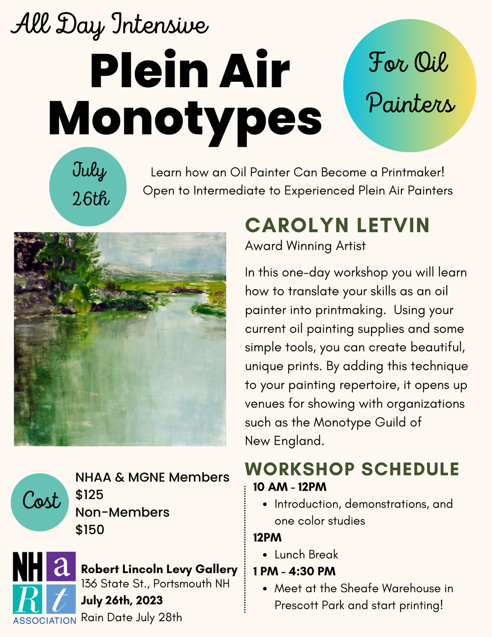 Plein Air Monotype Workshop - Portsmouth, NH — New Hampshire Art Association
