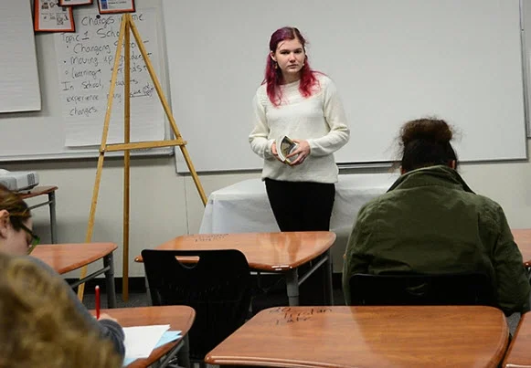 Elmira 4-H member Kailey Mauldin gets ready to present an interpretive reading on ‘The Secret Life of Bees’ at the Solano County 4-H Presentation Day. Photo by Kathy Keatley Garvey