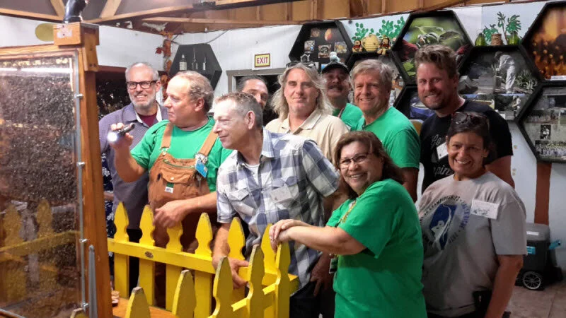 These are some of the many volunteer members of the Los Angeles County Beekeepers Association and the Beekeepers Association of Southern California who donated their time and expertise at the 2019 LA County Fair Bee Booth.