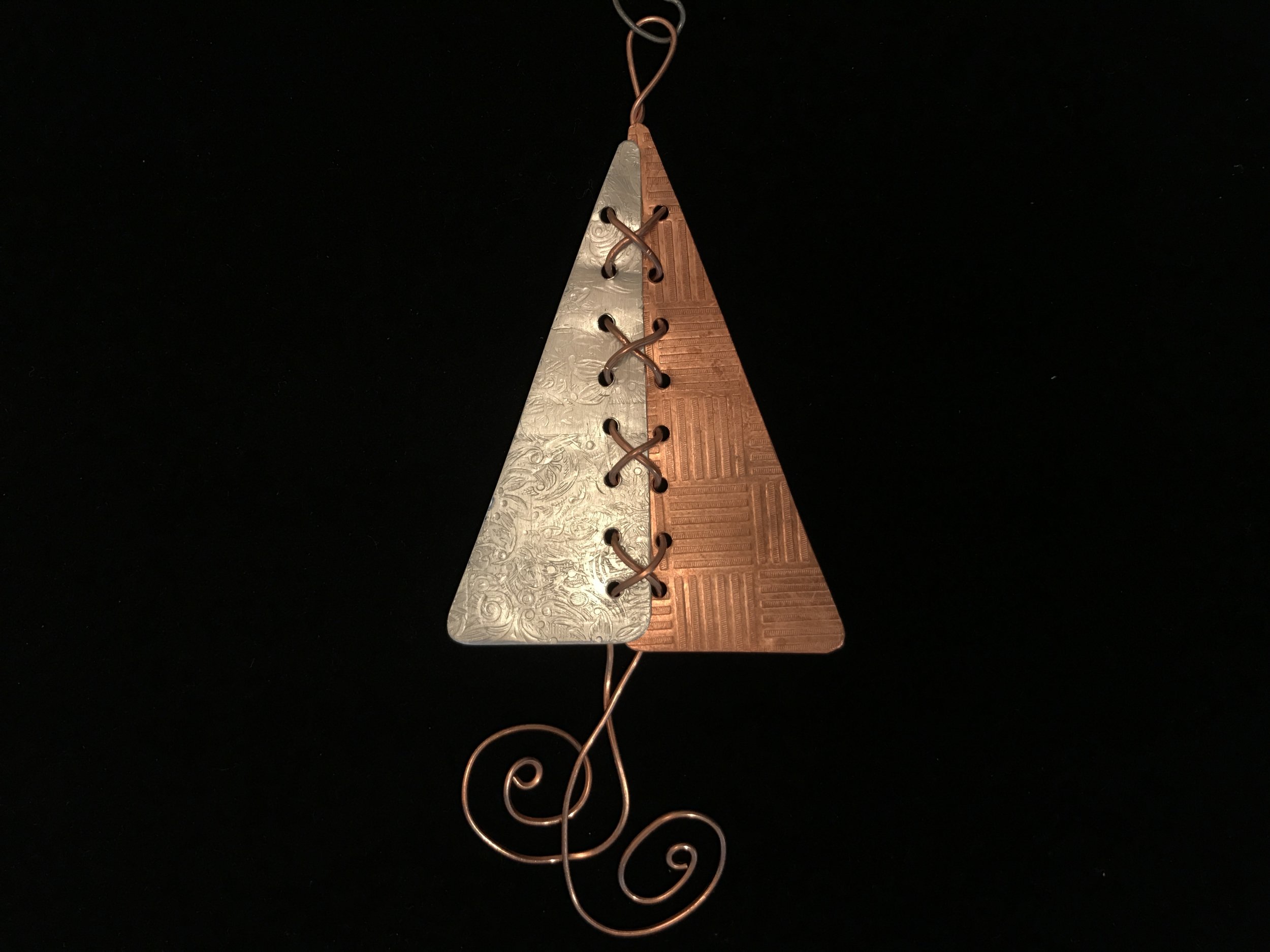 Laced Metal Christmas Tree Ornament