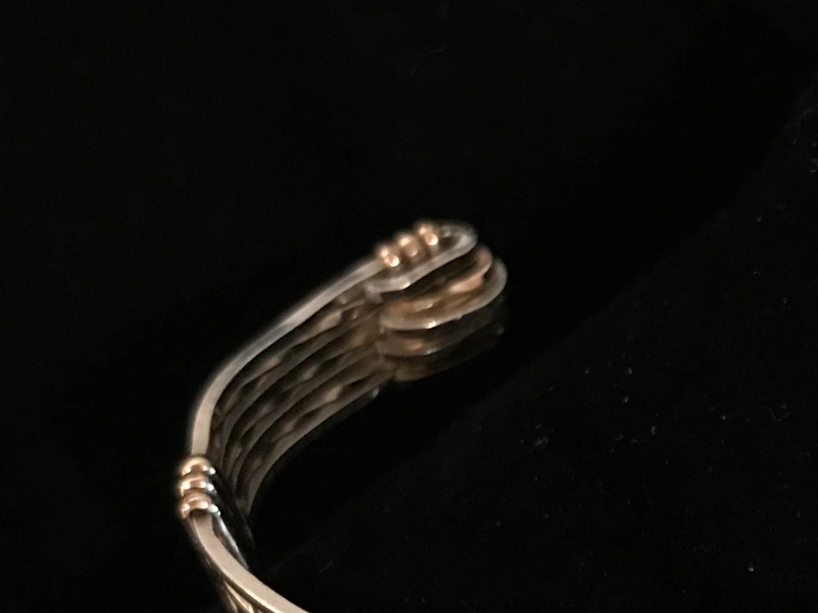Inside back of Gold and Silver Cuff Bracelet