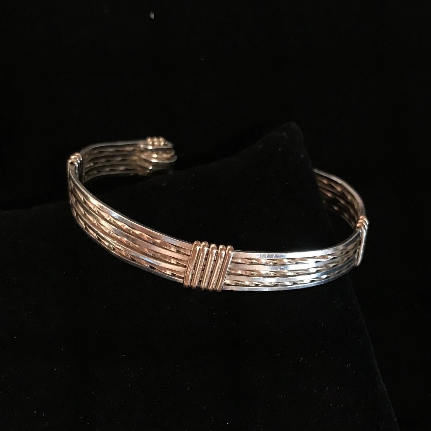 Men's Silver and Gold Cuff Bracelet