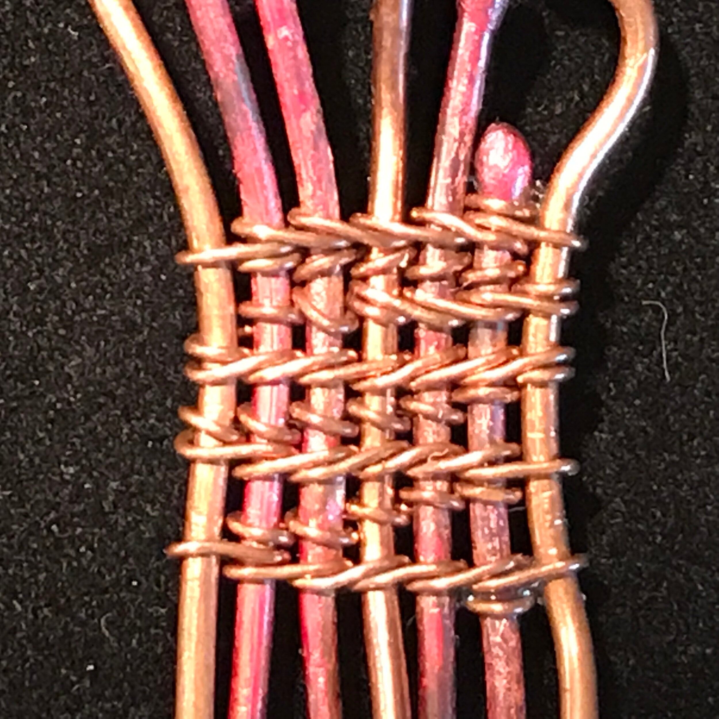 The wire weaving pattern that I prefer is called flame stitch