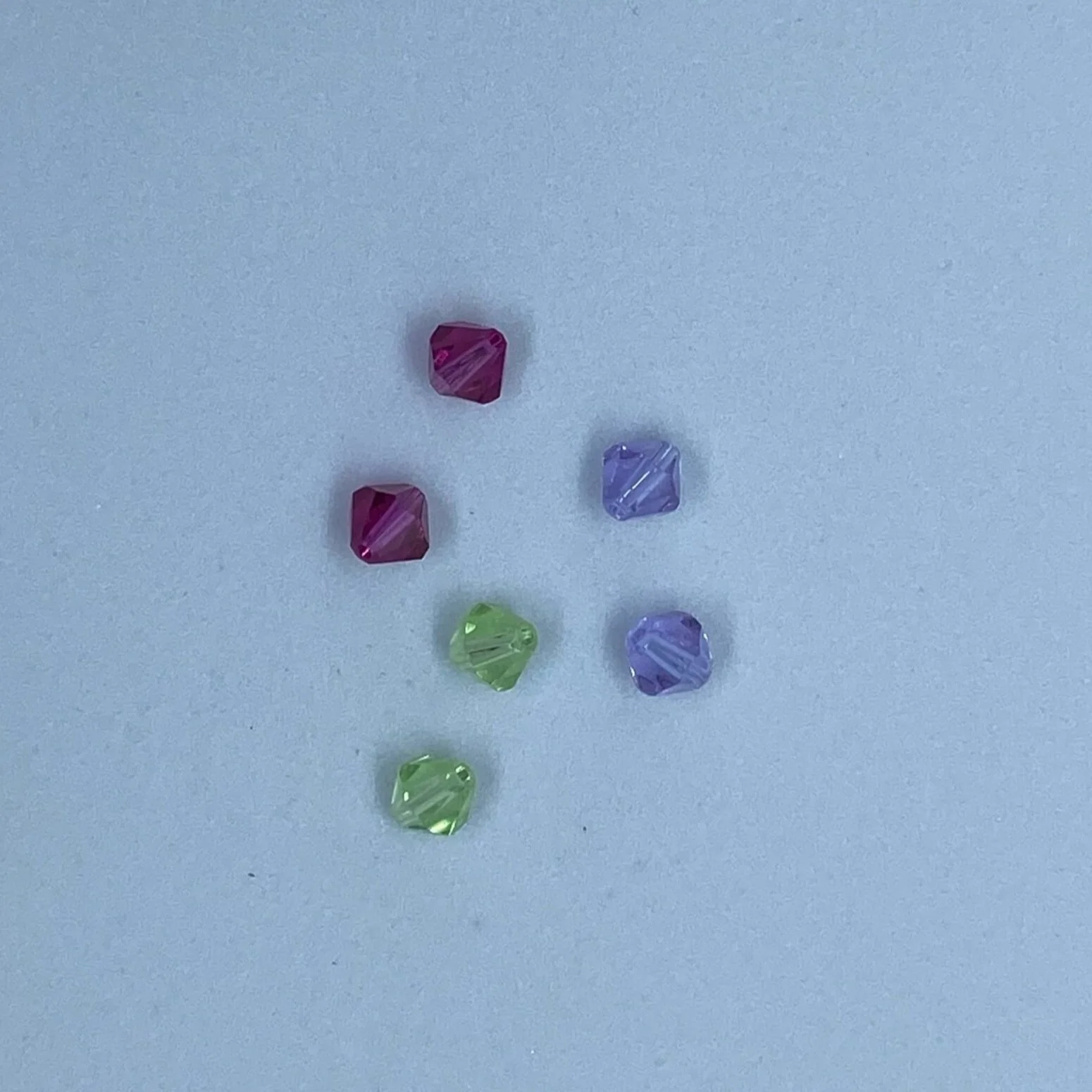 Lilac, Fuchsia, and Spring Green Crystals Beads
