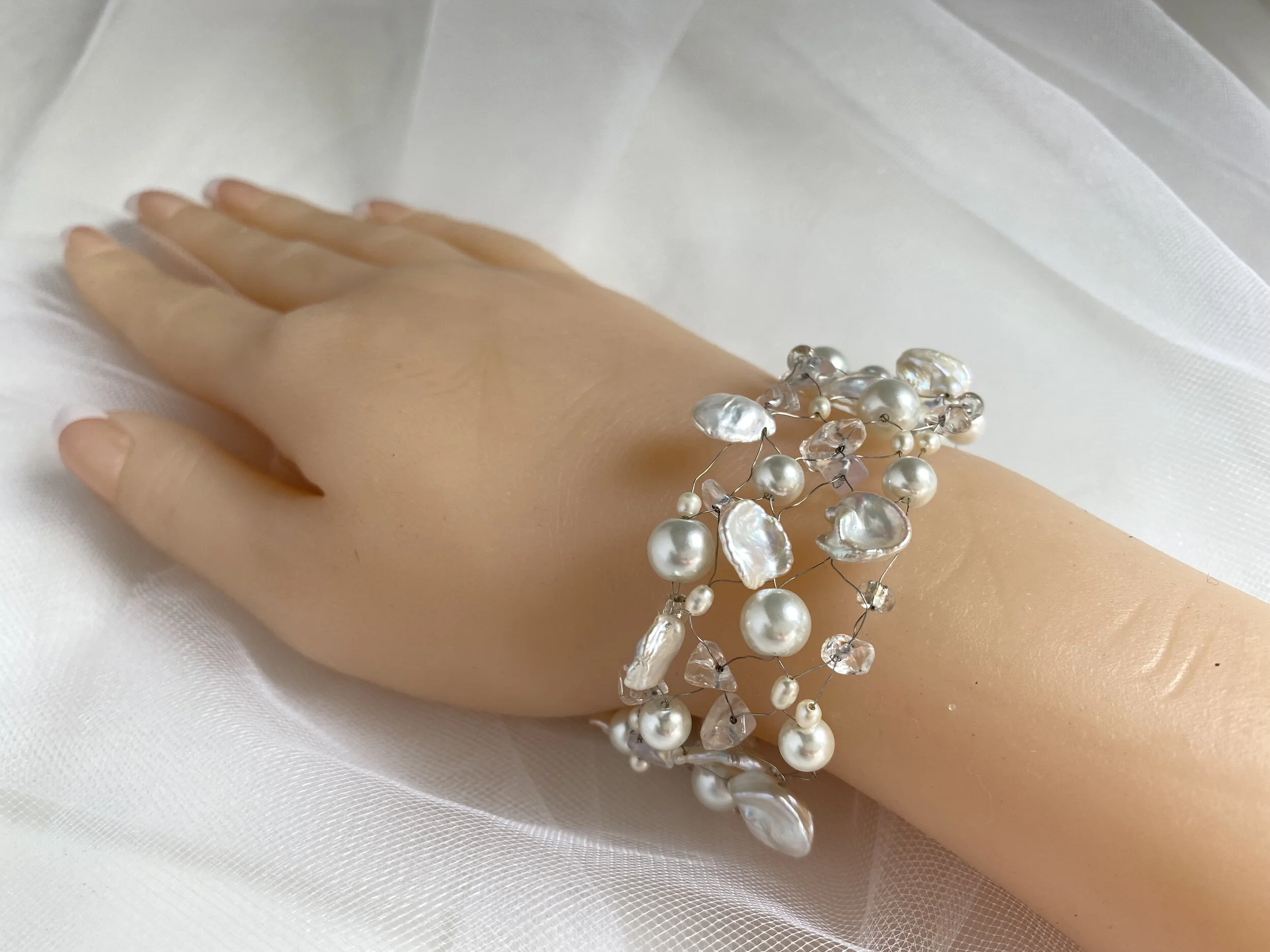 Pearls and Lace Bracelet
