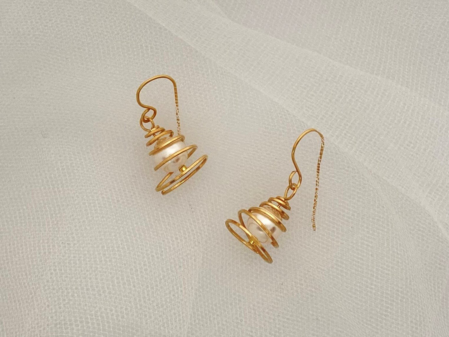 Spiral Pearl Earrings