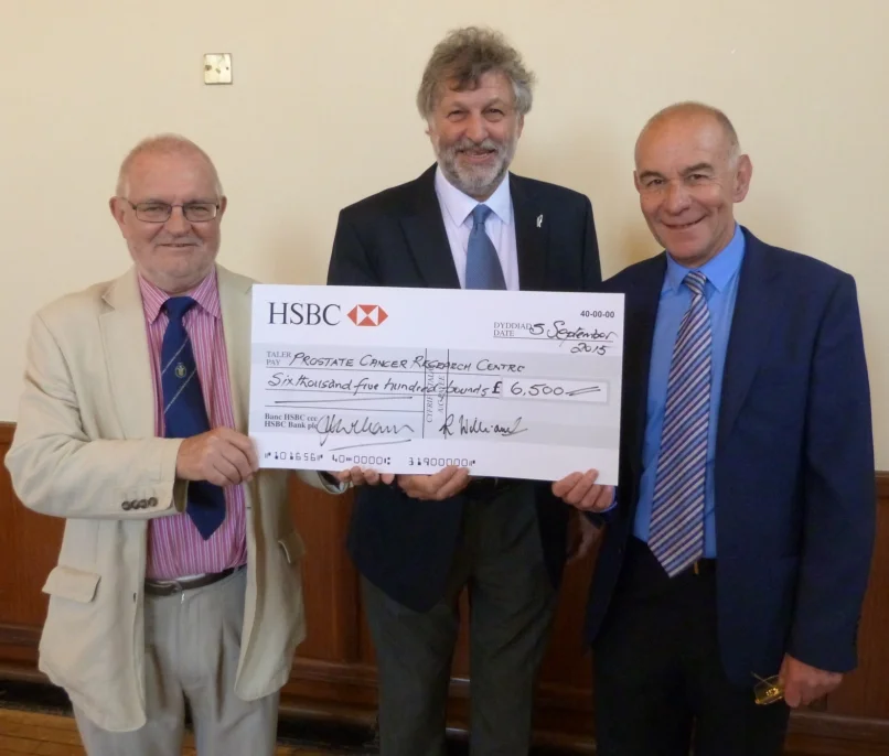 (l-r) Richard Williams (Chairman 2015) with Prof. John Masters and Huw Tregelles Williams (President)