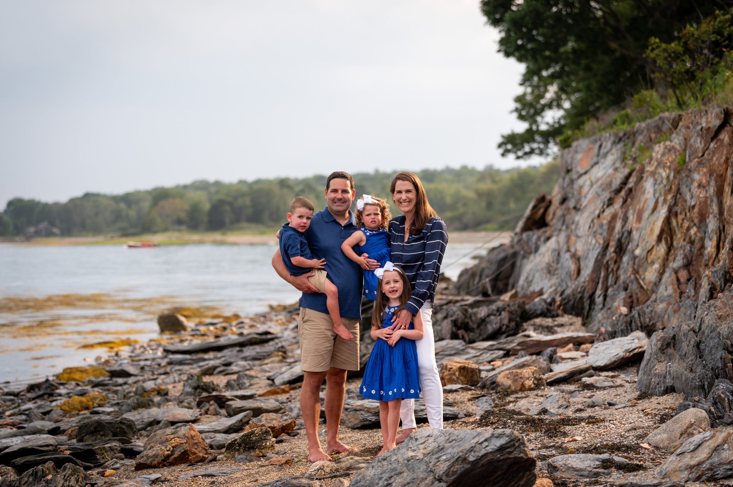 lindsay murphy photography | portland maine family photographer | Chebeague Island family photo on rocks.jpg
