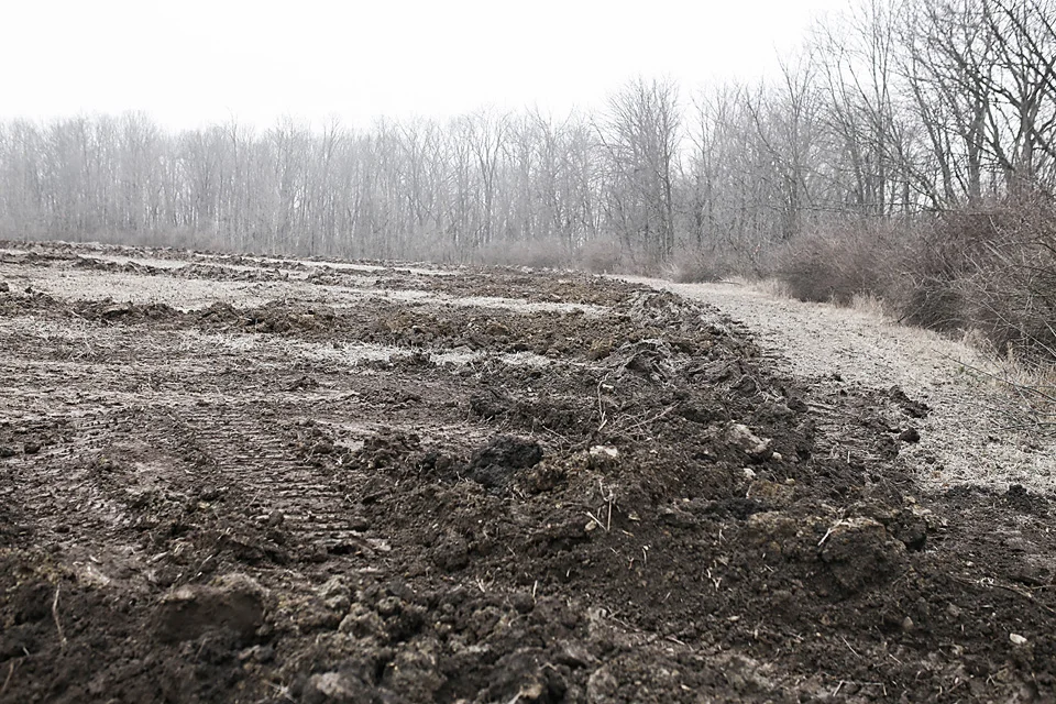  Farm tile being installed on a farm owned by Ed Thompson, Sidney.&nbsp; 