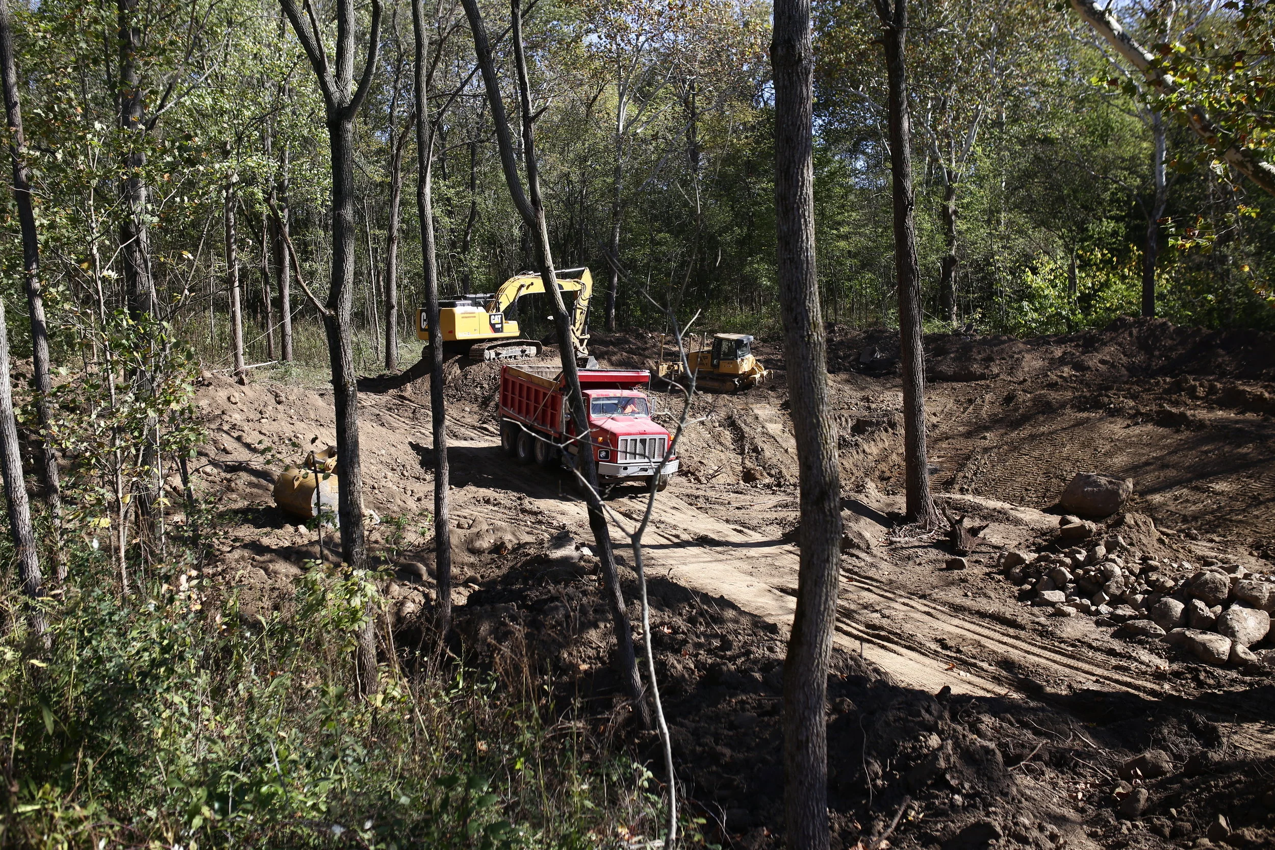  Excavation of a pond at the Driskell residence near Quincy, Ohio. 