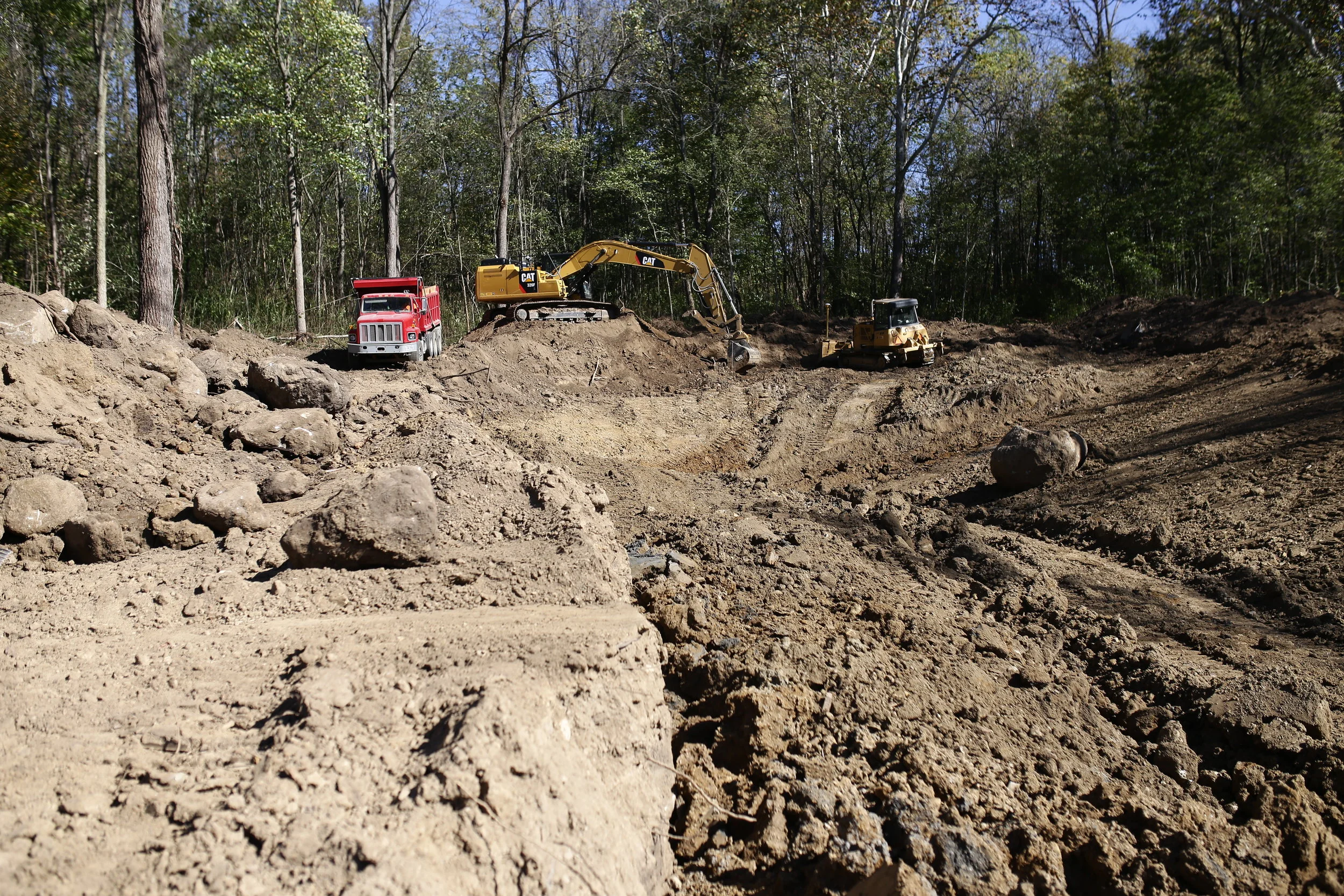  Excavation of a pond at the Driskell residence near Quincy, Ohio. 