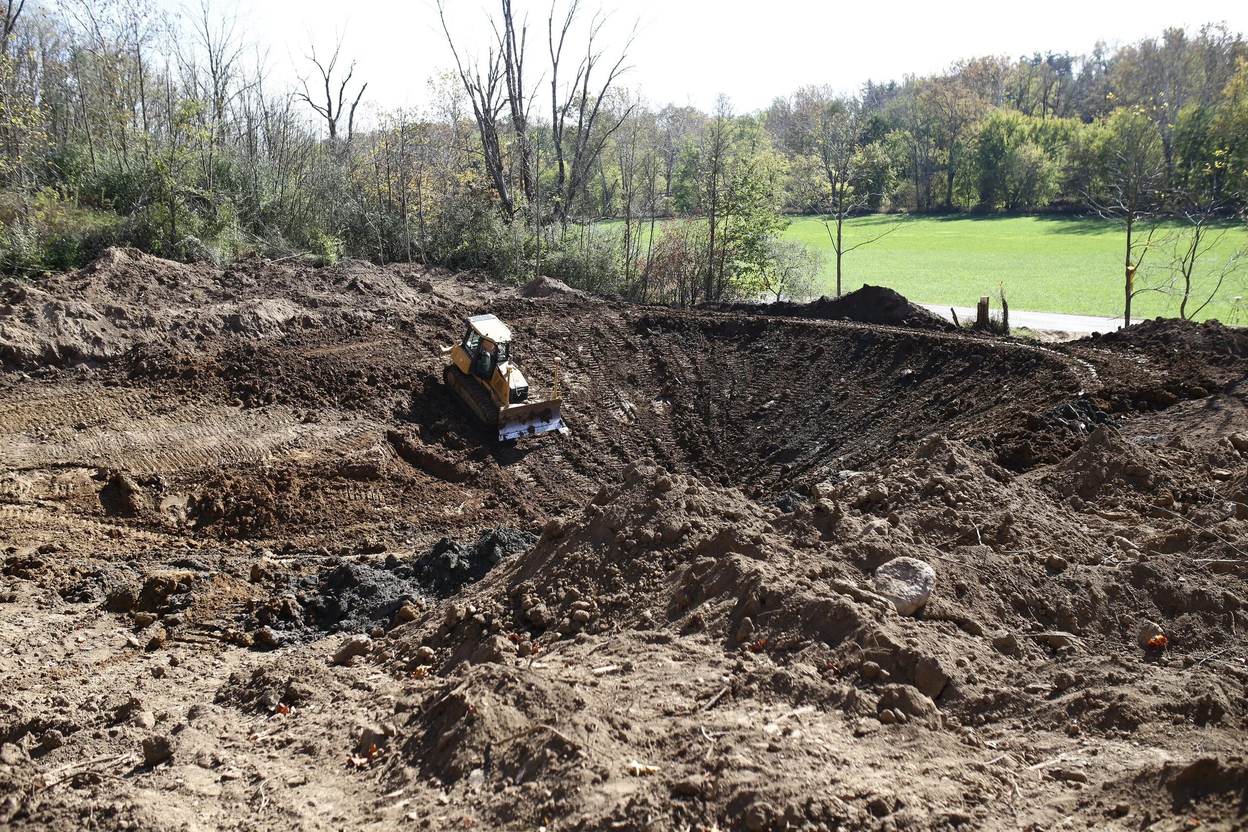  Excavation of a pond at the Driskell residence near Quincy, Ohio. 