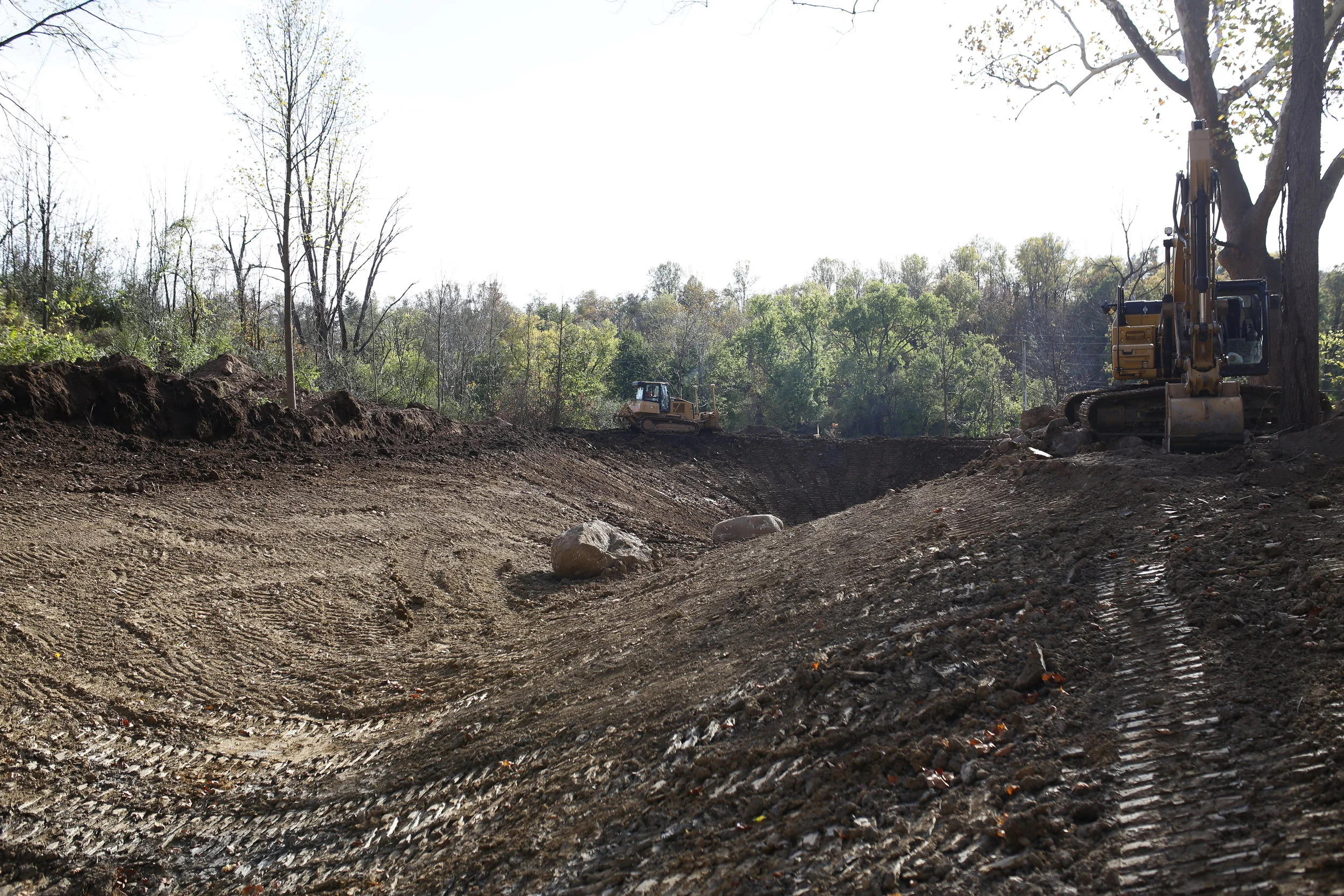  Excavation of a pond at the Driskell residence near Quincy, Ohio. 