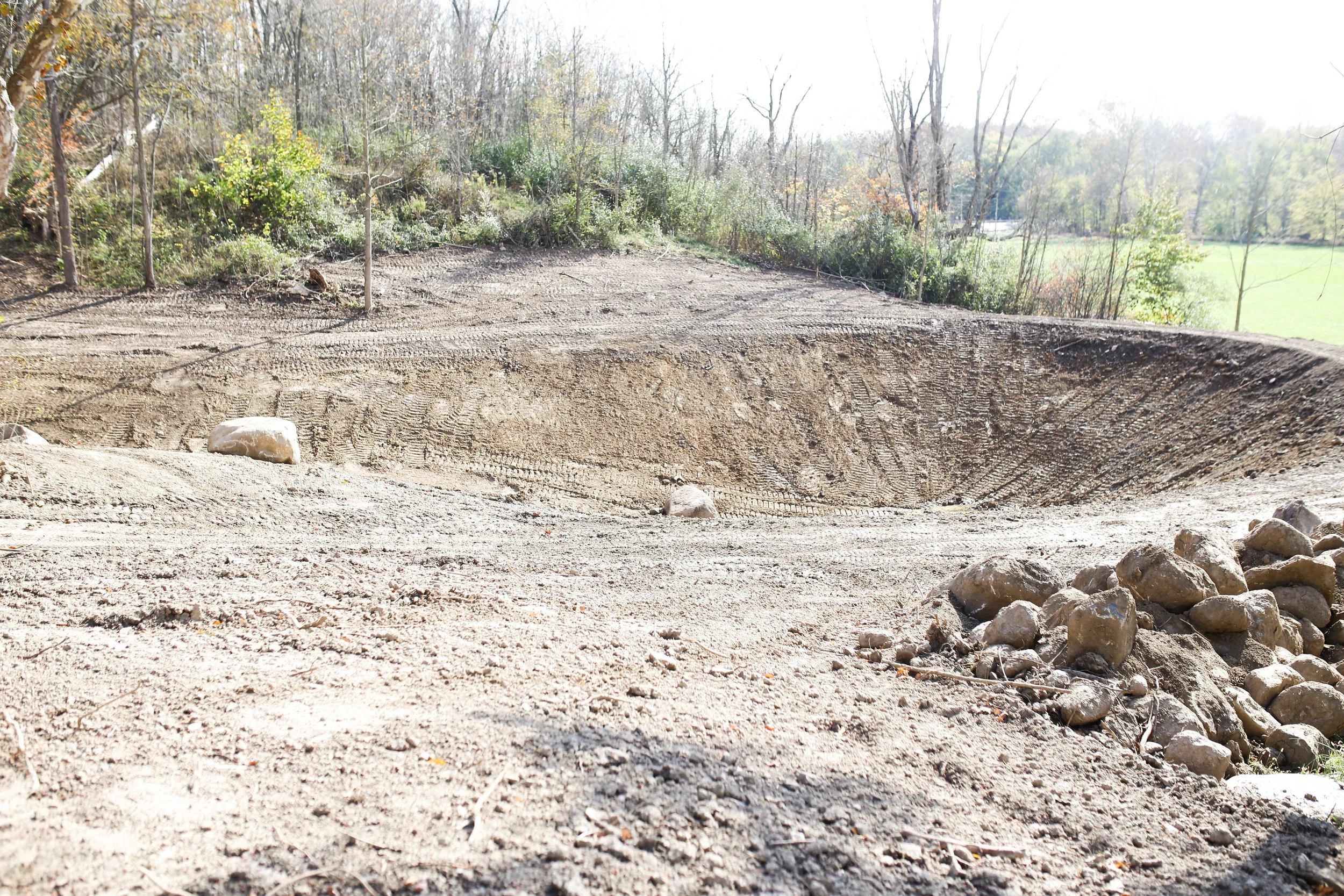  Completion of pond near Quincy, Ohio. 