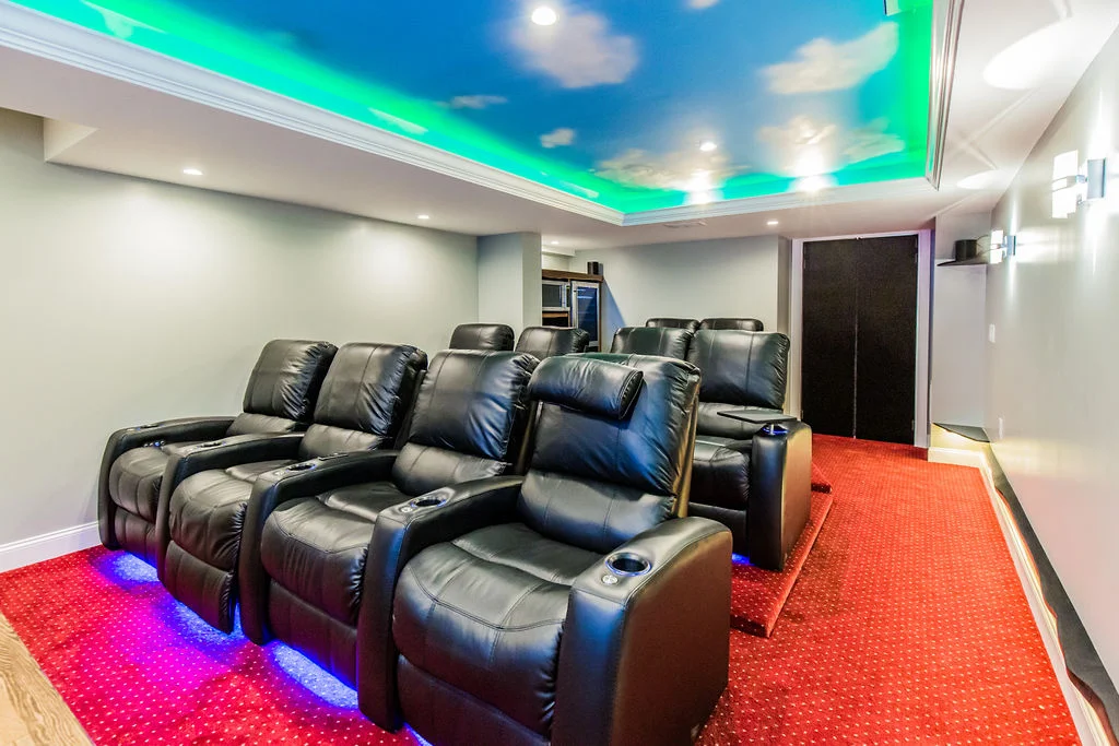 custom ceiling in theater room