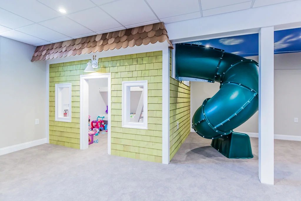 Custom playhouse in basement