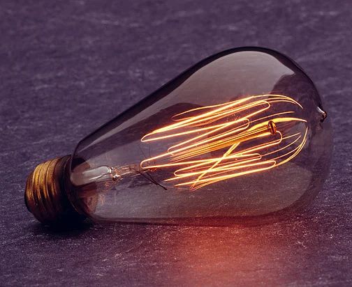 Old Light Bulb lite for Magazine Illustration