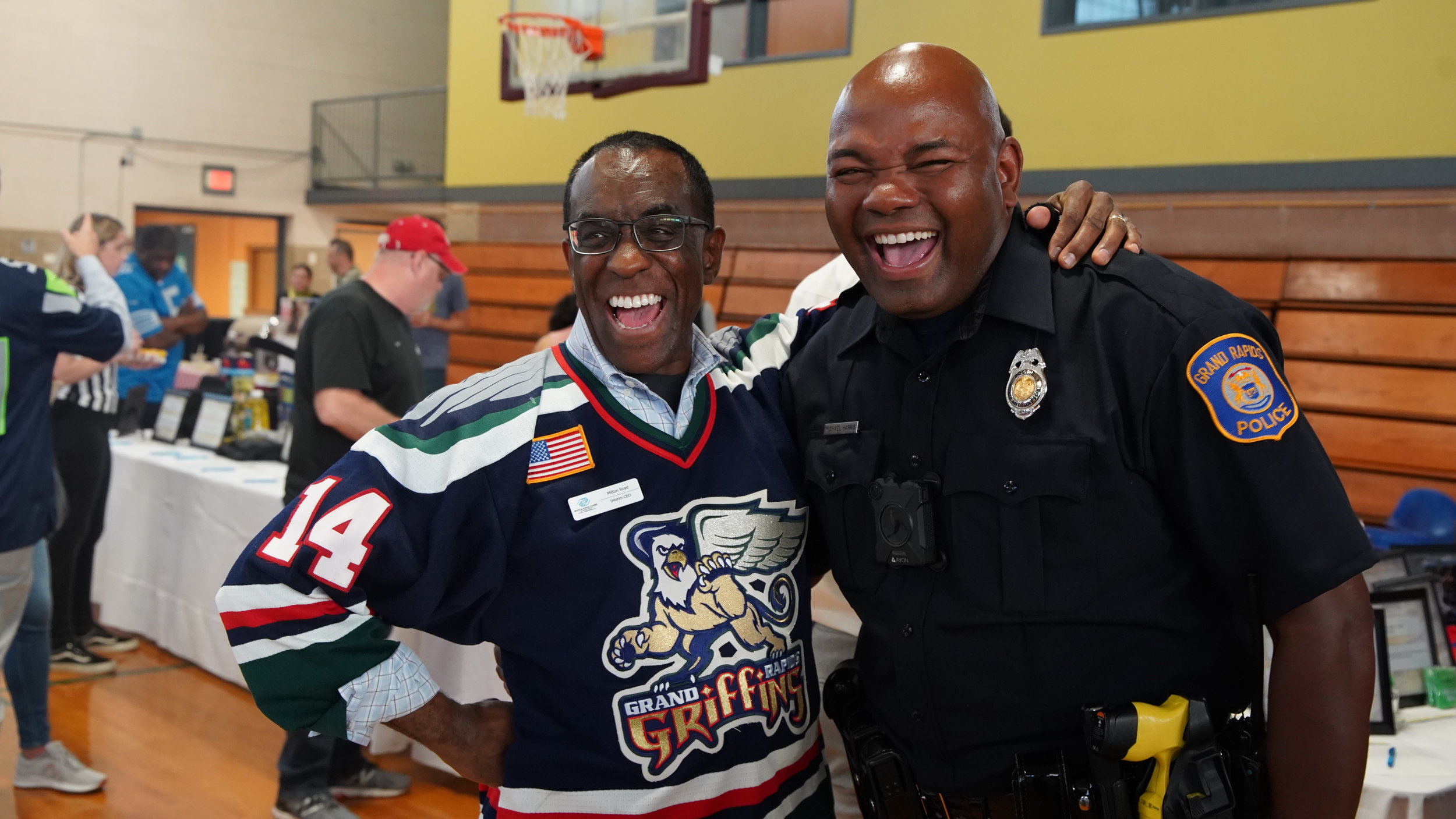  Boys &amp; Girls Club Interim CEO Milton Roye and Officer Michael Harris 