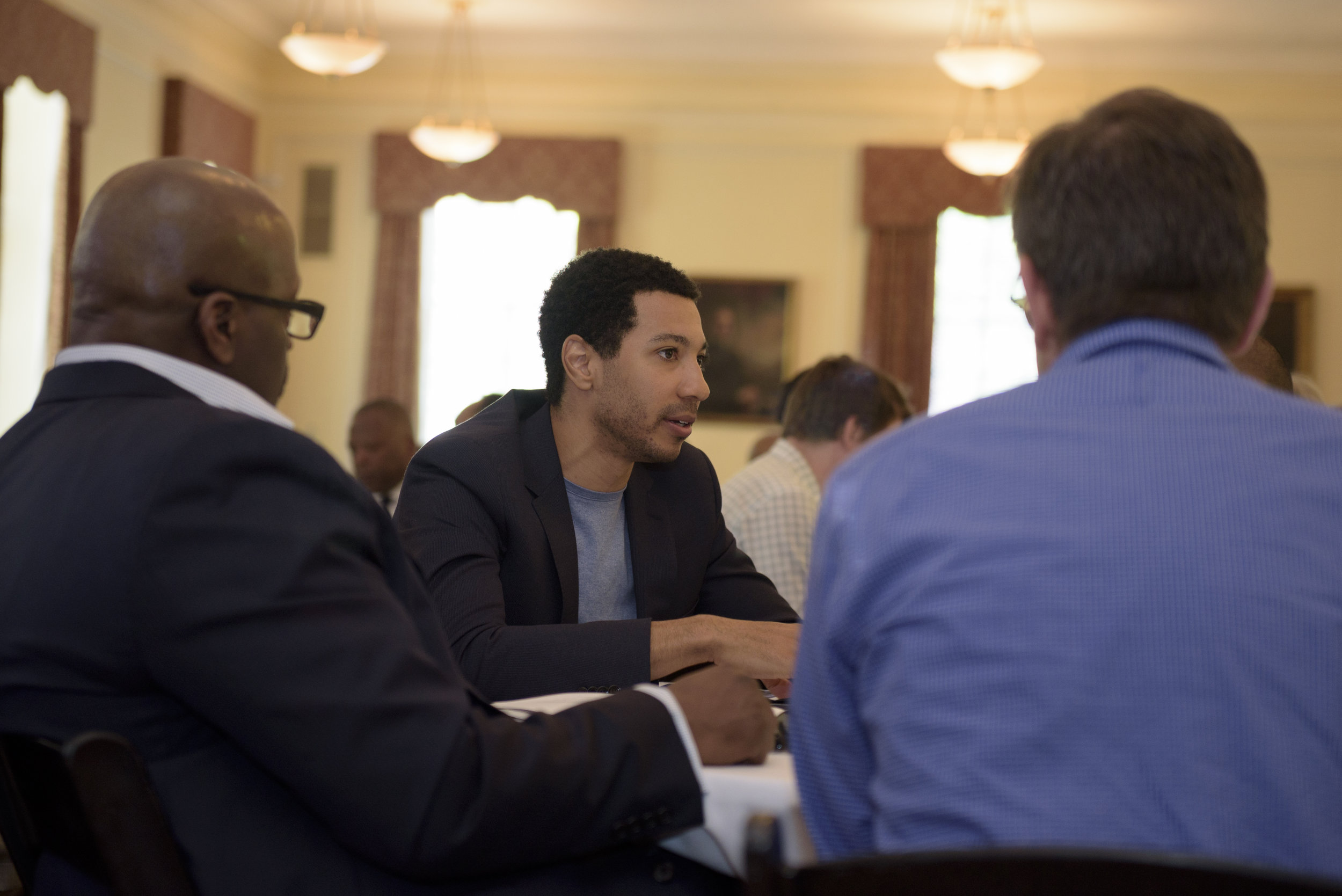 Mustafa Abdul-Hamid, co-founder and vice president of My90, in small group workshop.