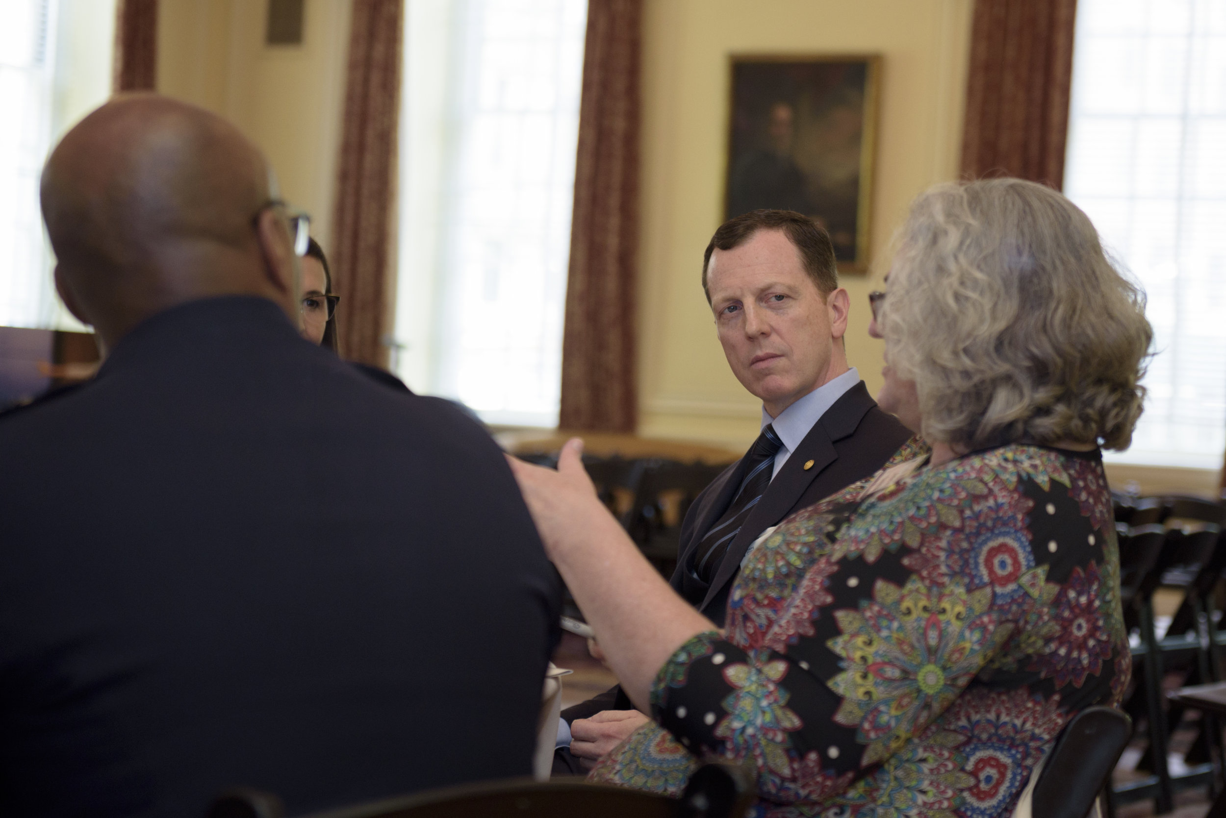 Scott Thomsom, chief of Camden County Police Department and president of the Police Executive Research Forum, with Adele Lewis.
