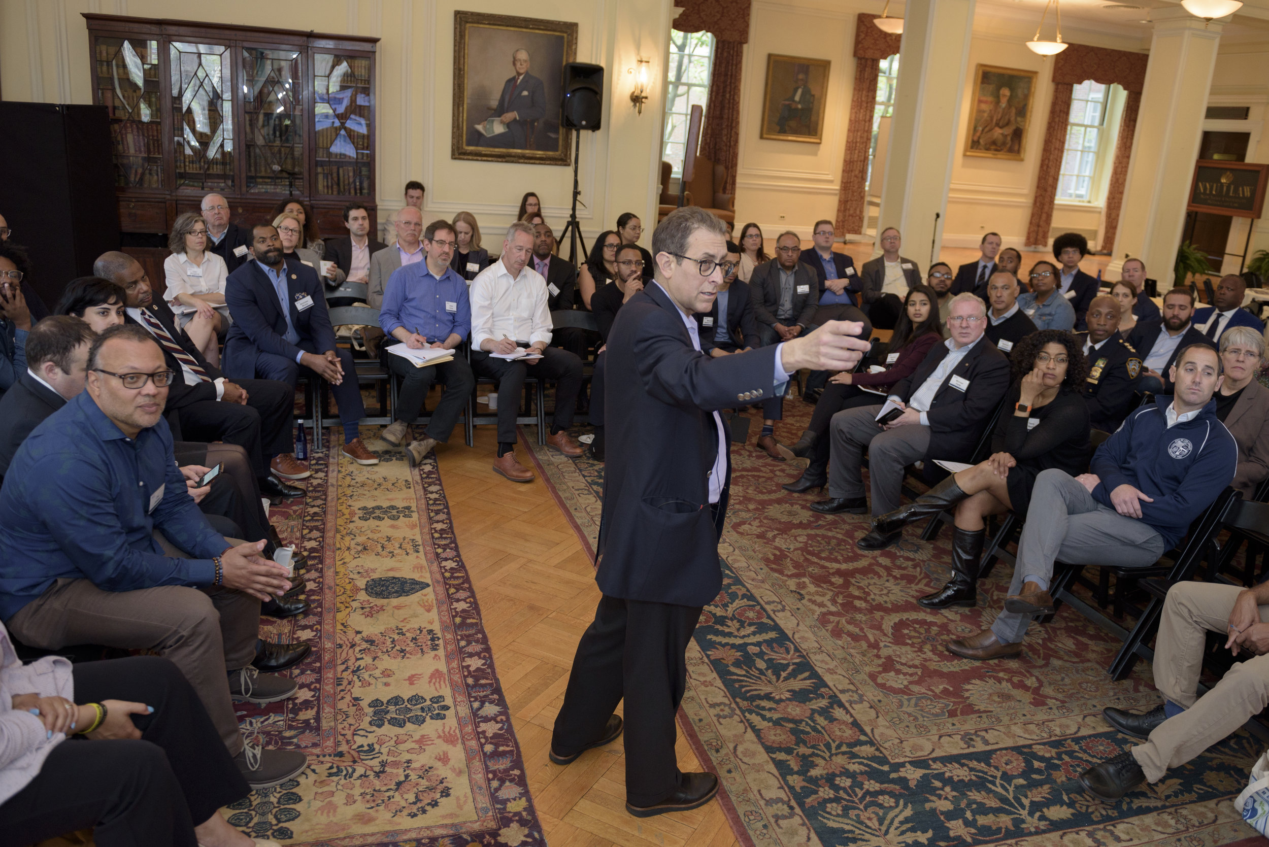 Policing Project Director Barry Friedman moderating the group discussion,.