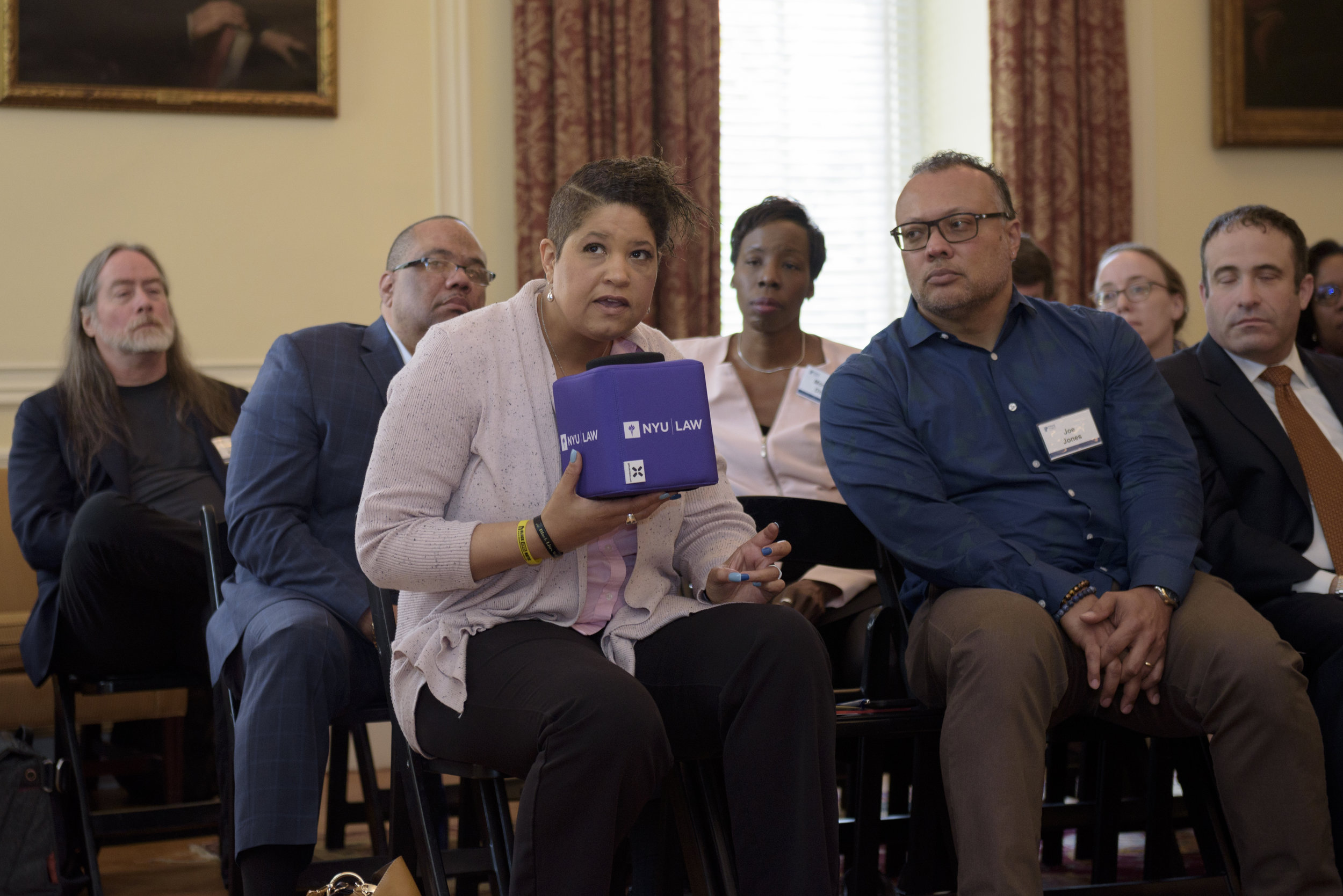 Lex Scott and Grand Rapids City Commissioner Joe Jones in group discussion.