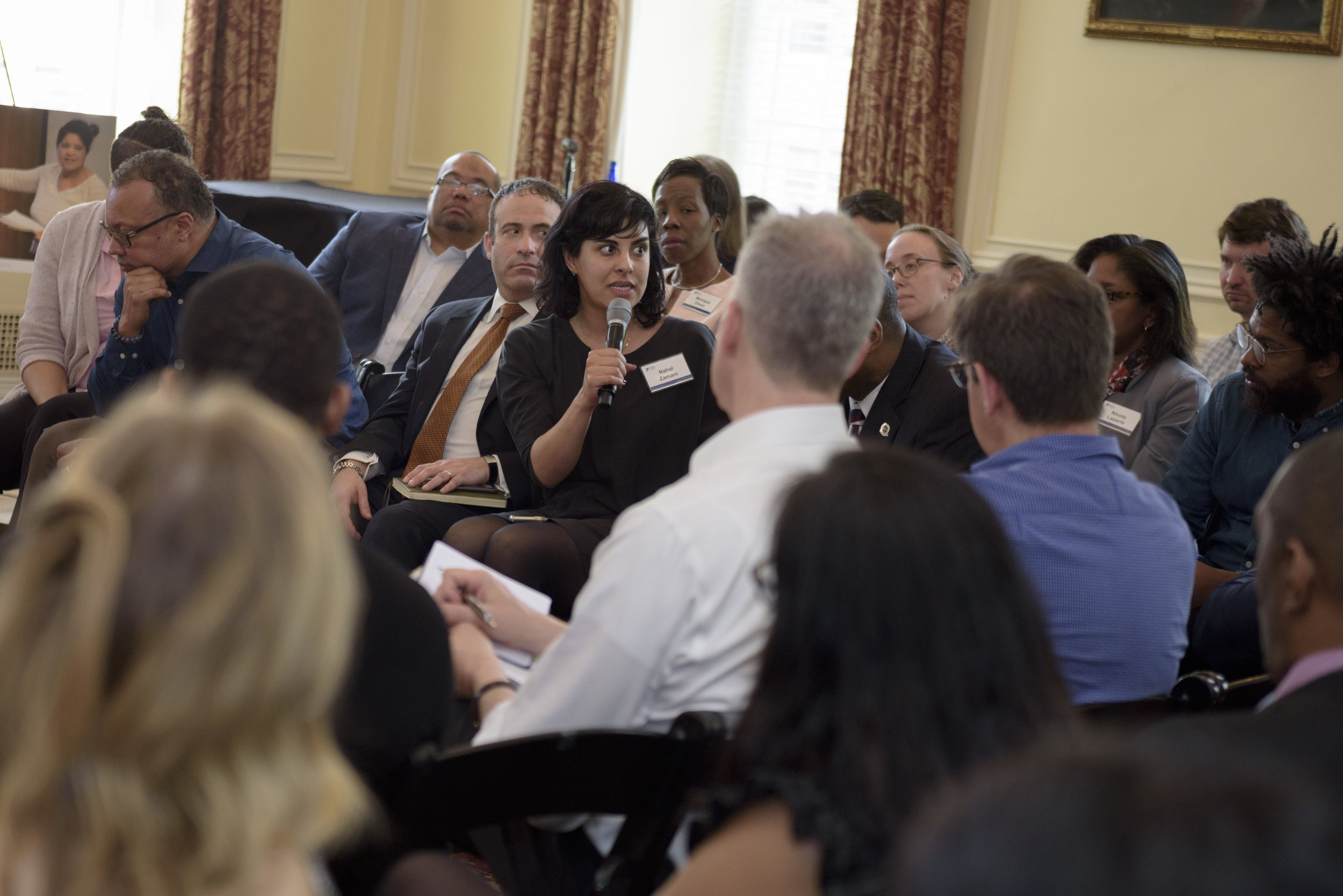 Nahal Zamani of the Center for Constitutional Rights in group discussion.
