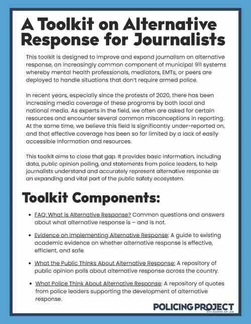 Toolkit on Alternative Response for Journalists