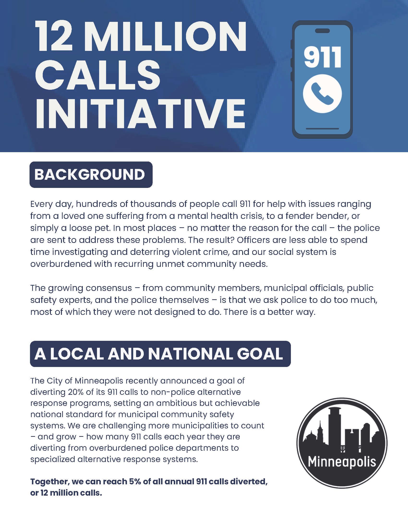 12 Million Calls Initative Overview