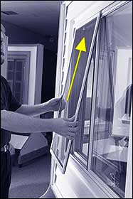 Press top squarely into track (compressing top spring clips).