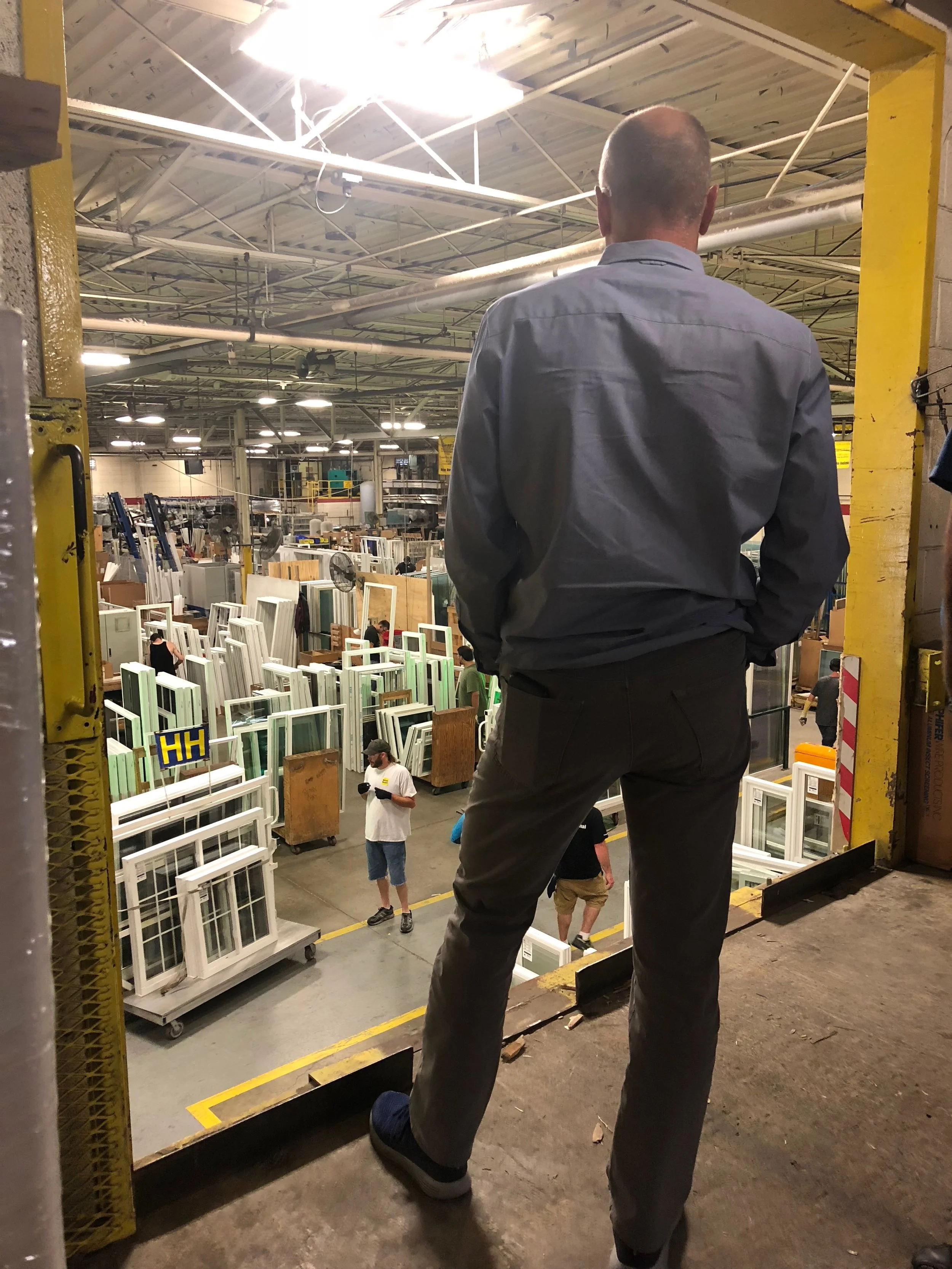 Detroit Lions Kicker Jason Hanson checked out the activity at Wallside Windows.