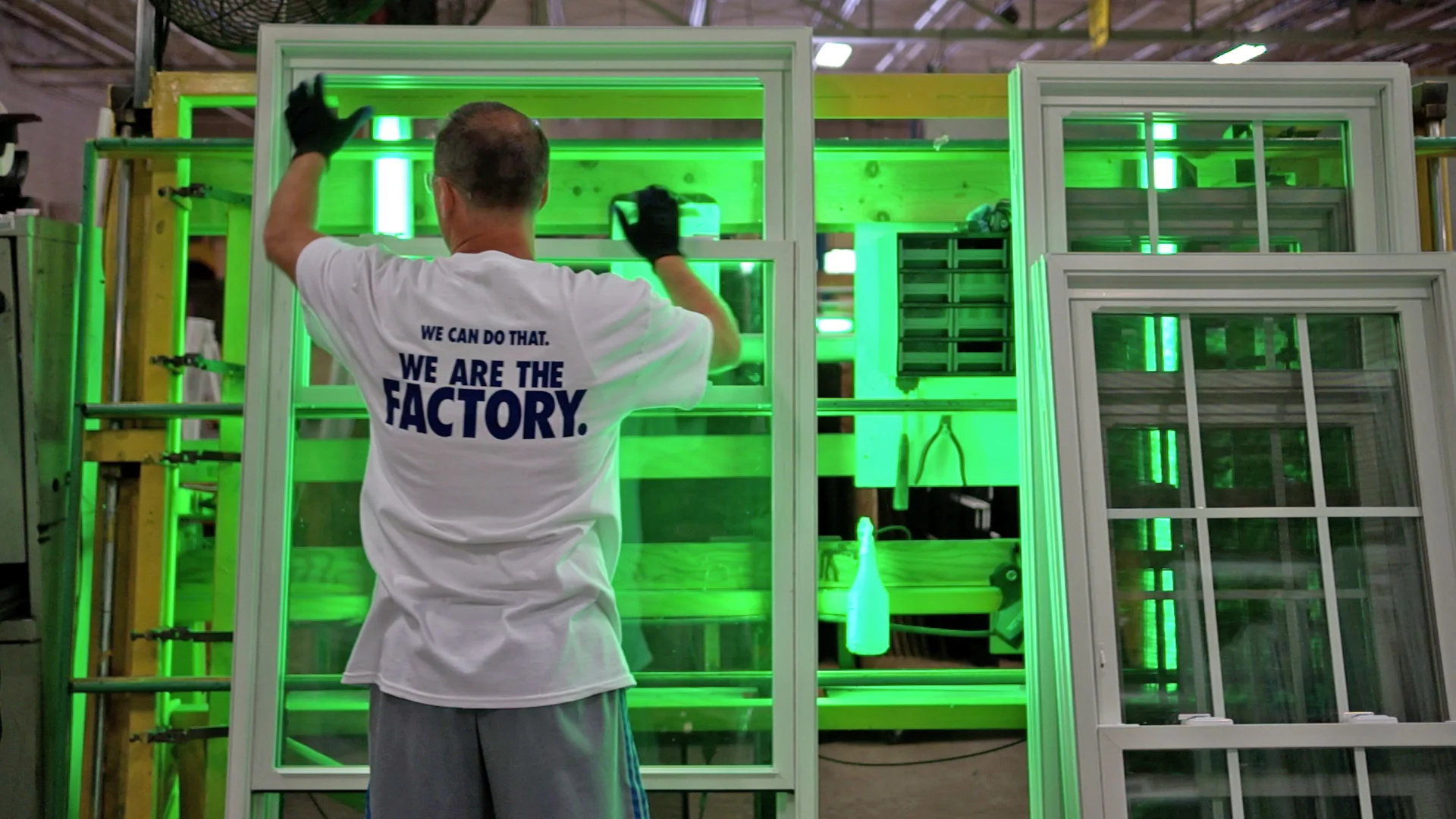 The green lights in our factory reveals flaws better than white light or even natural sunlight would.